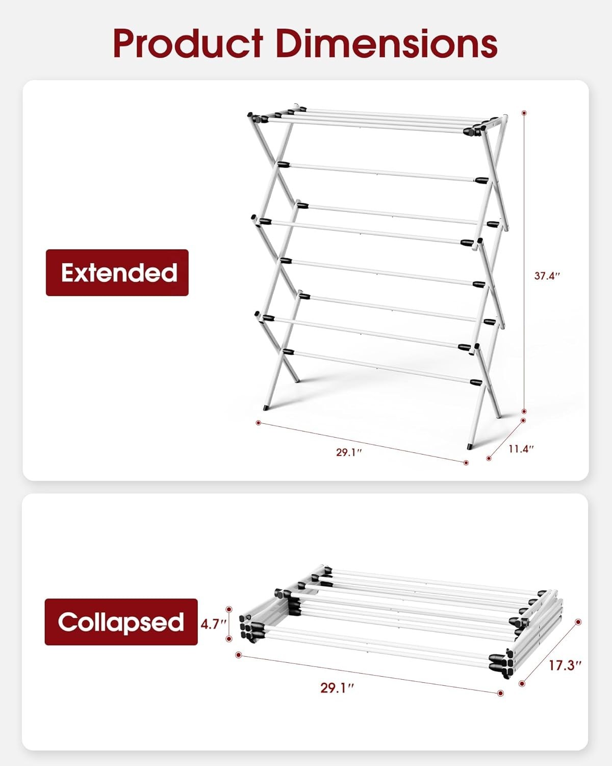 Portable Stainless Steel Clothes Drying Rack - Rust-Resistant & Compact Design