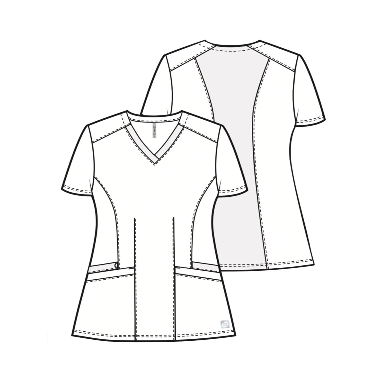 WonderWink Aero Women's Flex Back V-Neck Scrub Top V6129- Caribbean Blue