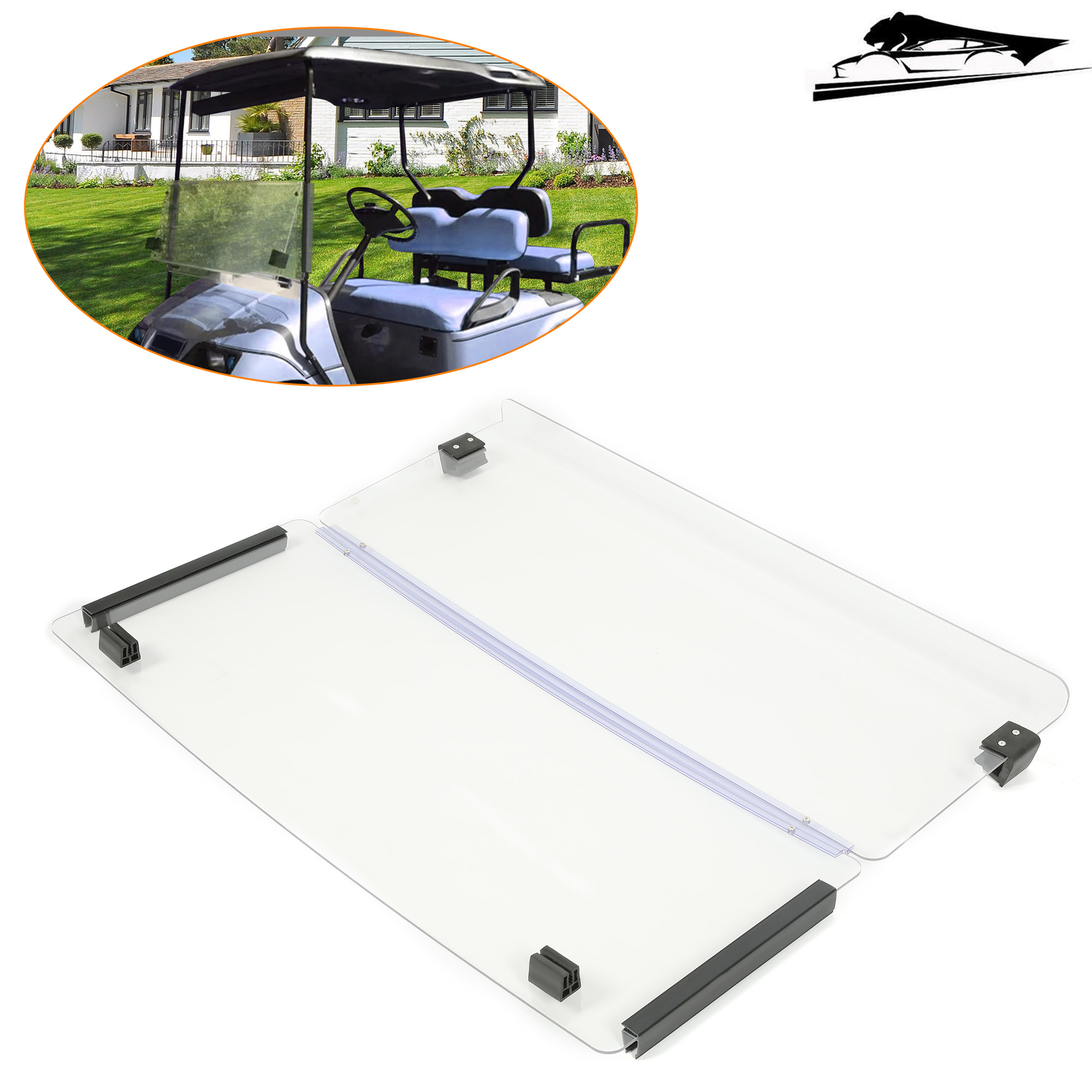 Clear Fold Down Golf Cart Windshield for EZGO Marathon 1986-1994.5