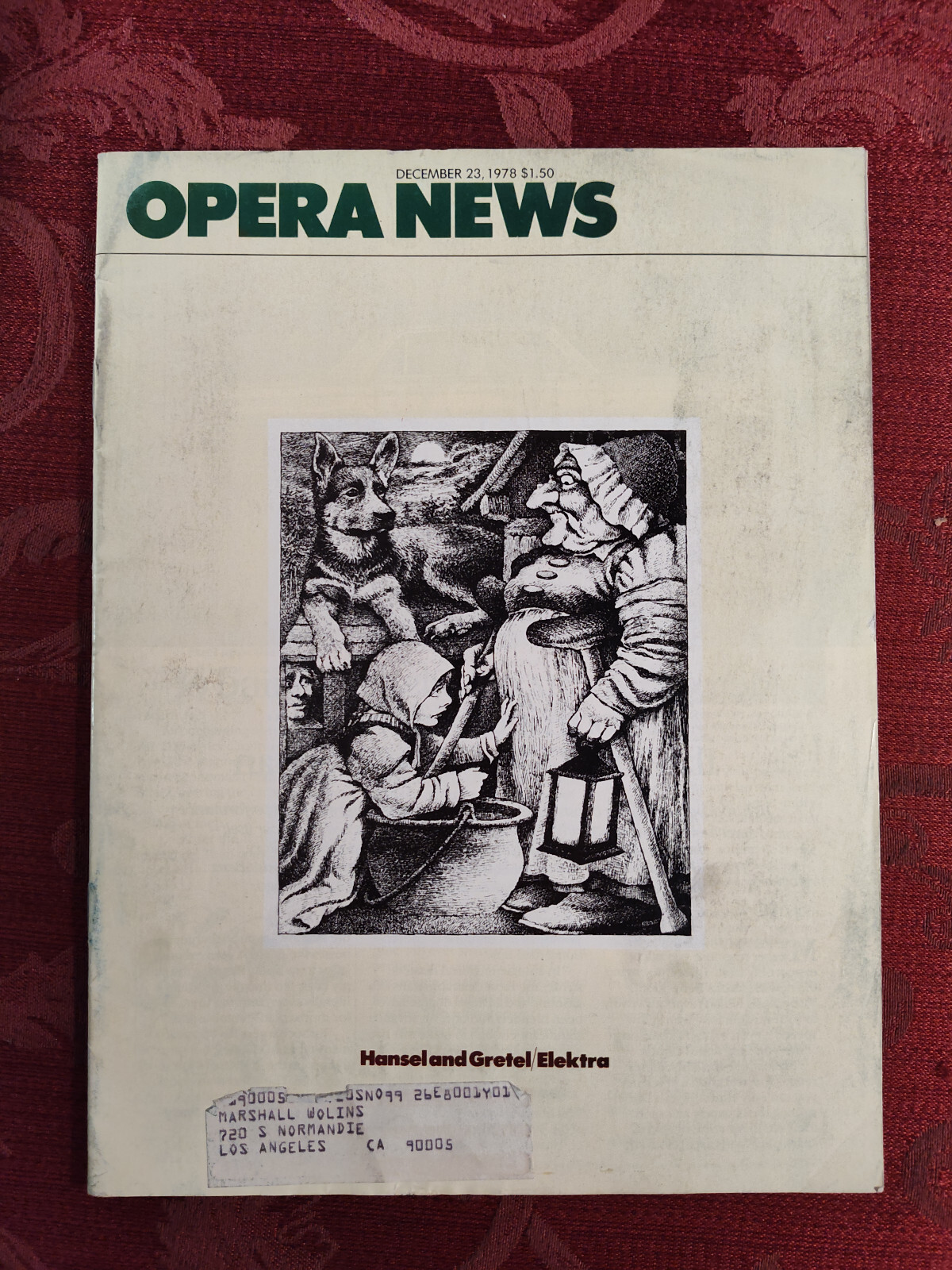 Rare MET OPERA NEWS December 23 1978 Hansel Gretel Maurice Sendak Calvin Simmons