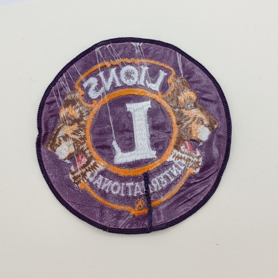 Lions Club International Patch Purple Gold Two Lion Heads Emblem Badge - 5"