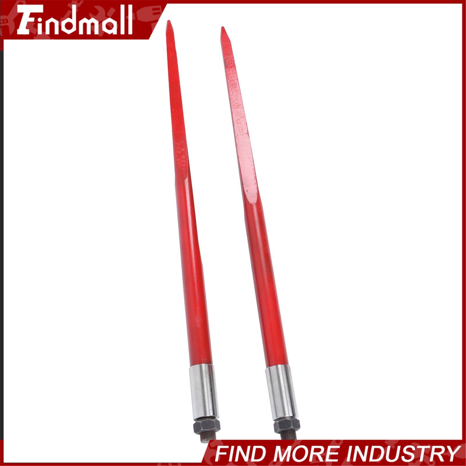 43" Hay Bale Spear Red 3000lbs Capacity Spike Fork Fit For Tractors Loaders 2Pcs
