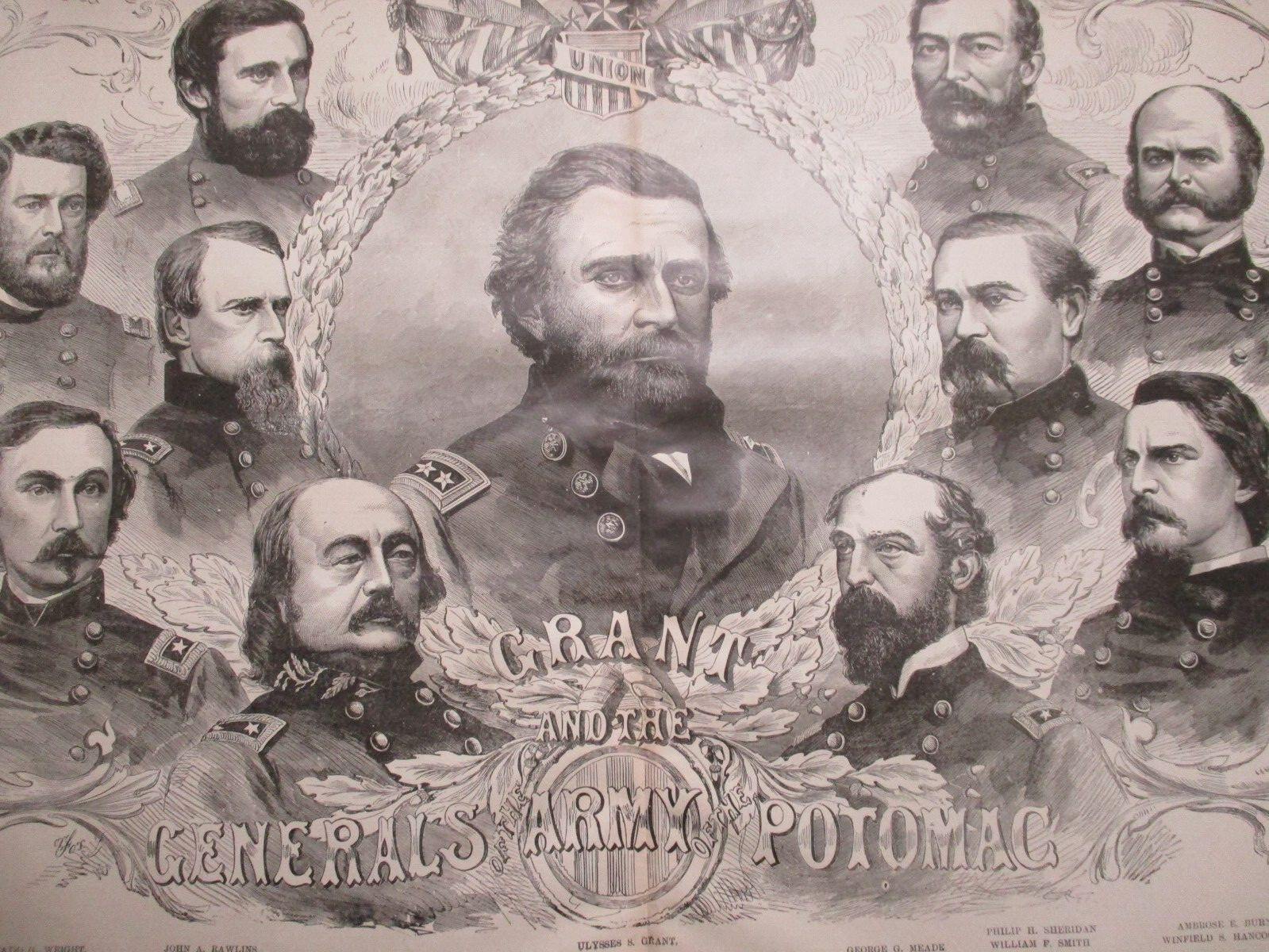 1885 Civil War Print- Grant & Generals of the Army Of The Potomac - FRAME 4 GIFT