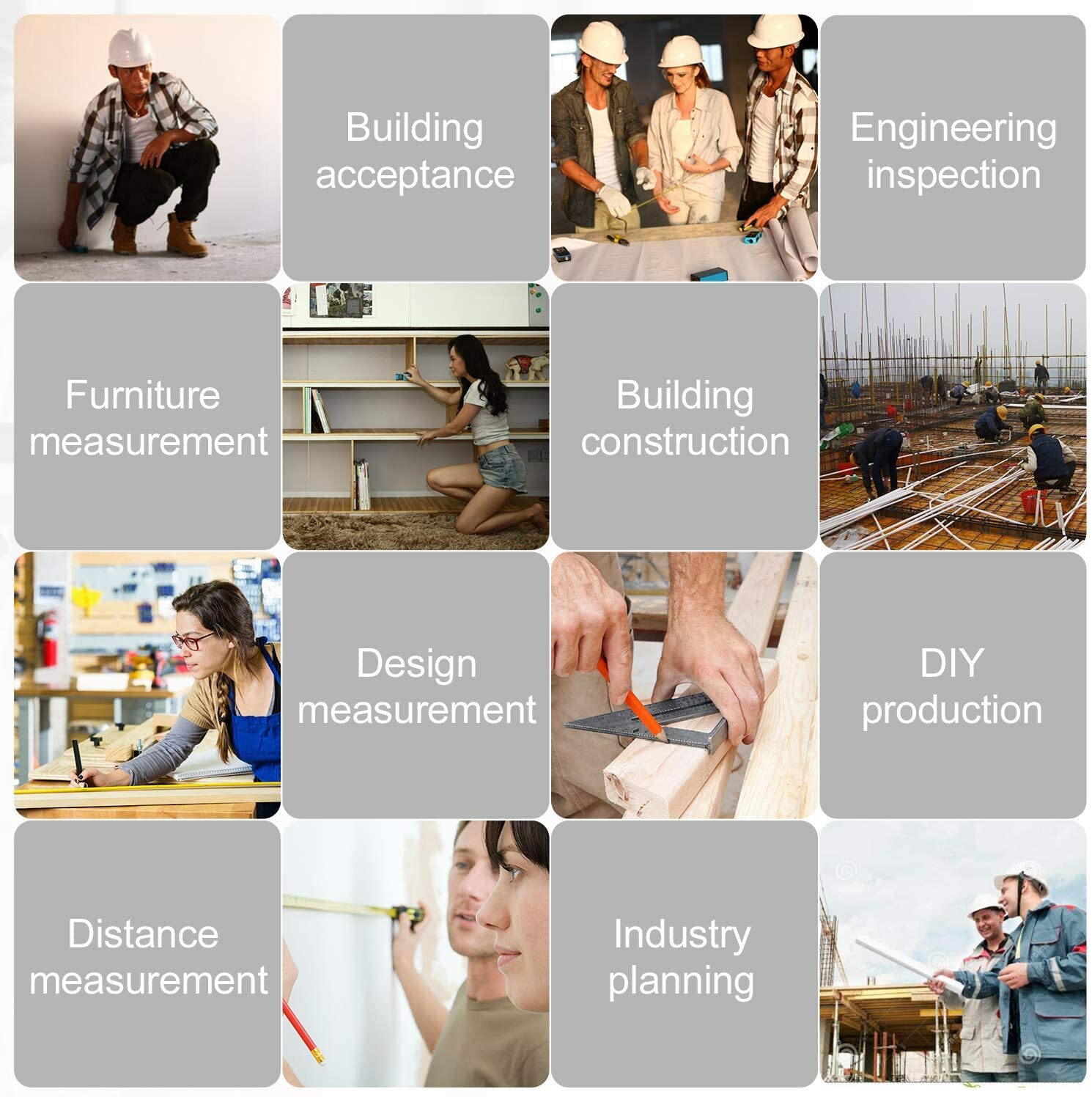 Mileseey 164Ft Laser Distance Meter Digital Tape Measure Area Volume Measure