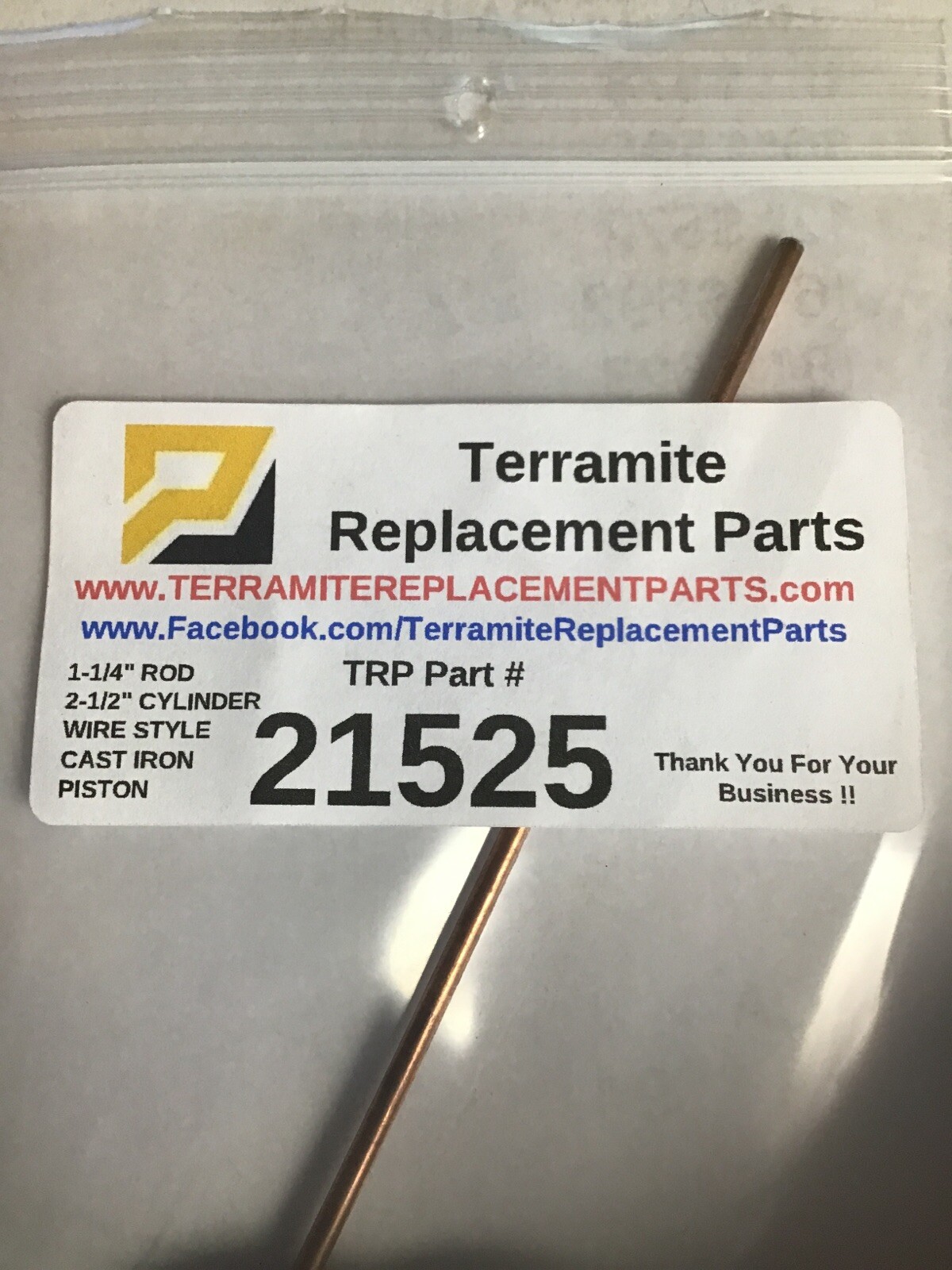 21525 Seal Kit For Terramite Backhoe 2-1/2” Cylinder And 1-1/4” Rod