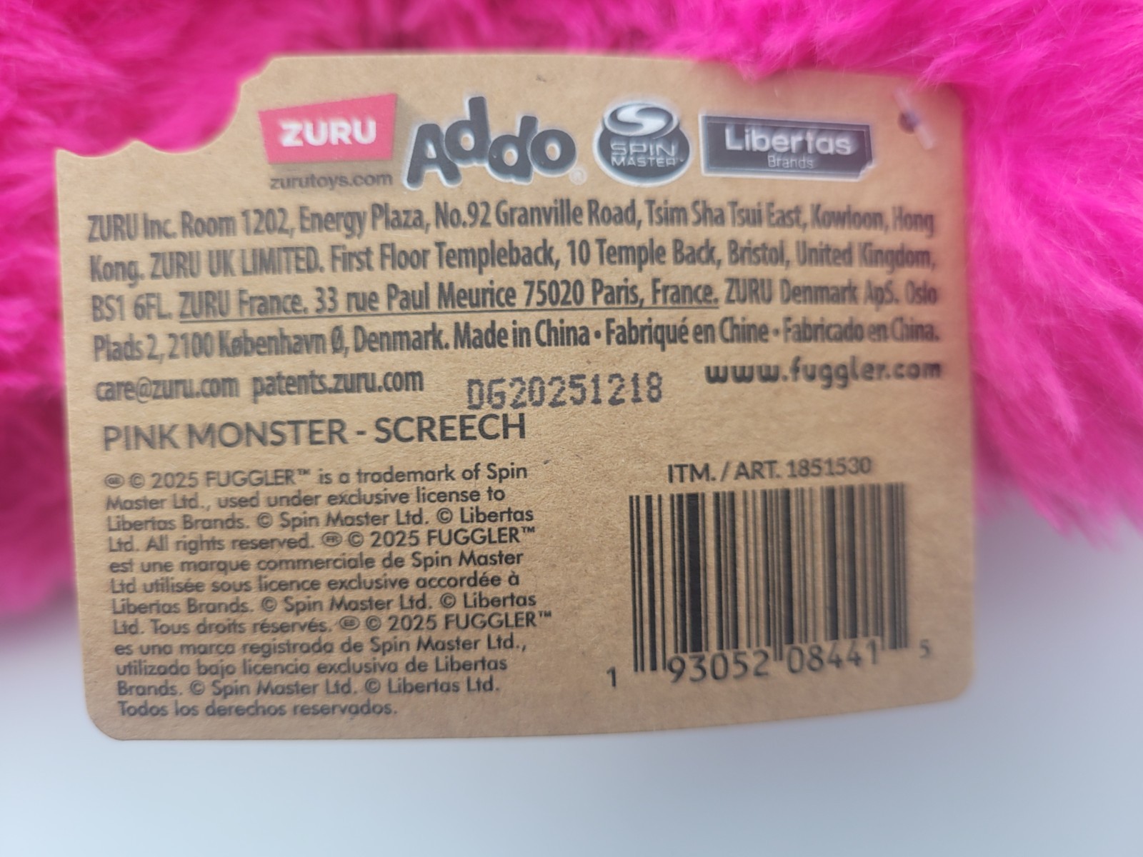 New Fuggler Monster Plush Bigg Fugg 16” Pink Monster Screech JUMBO Zuru Plush