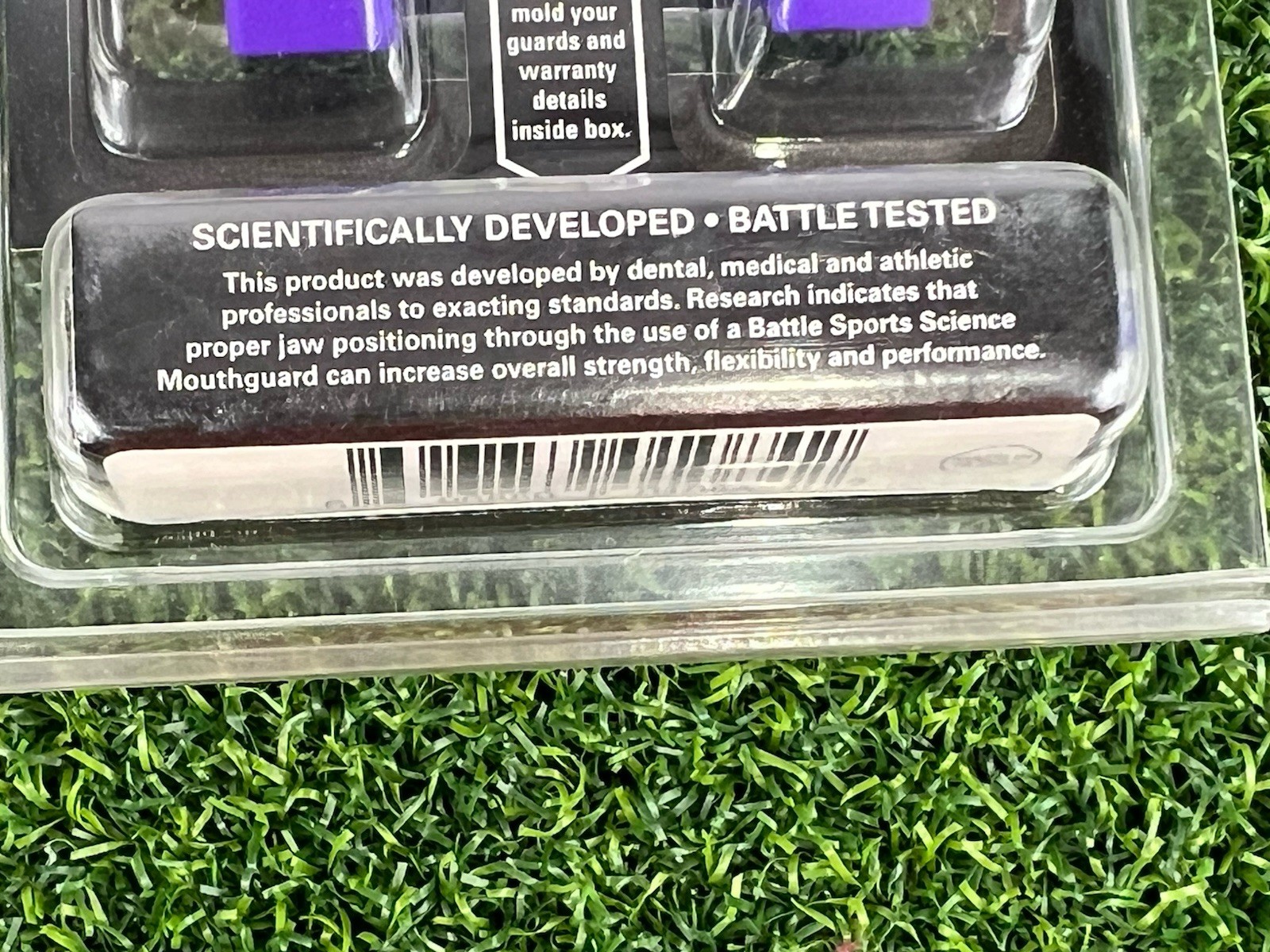 Battle Mouthguard Youth 9U Ever Mold Composite 2 Pack Easy Clip Straps Purple