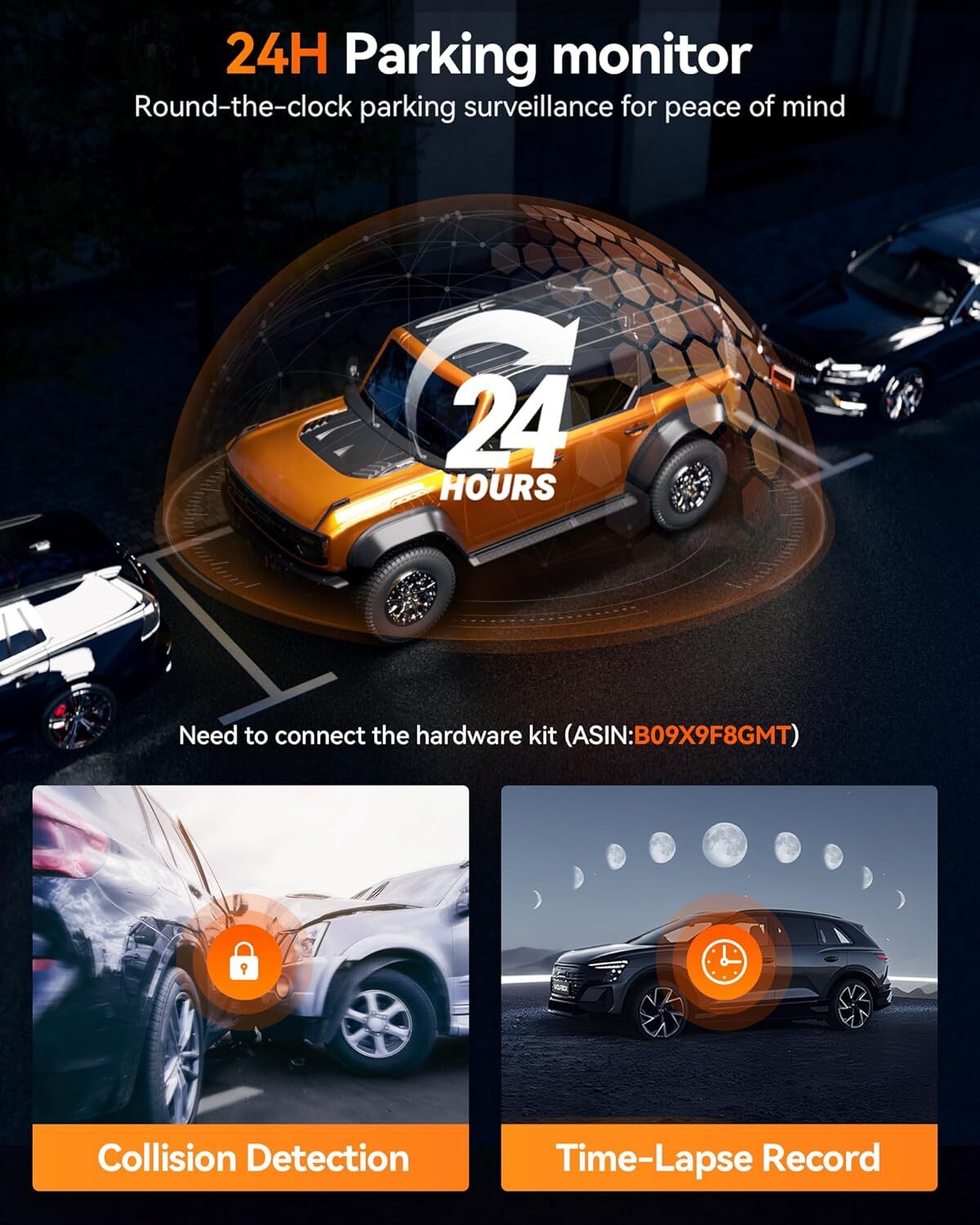 WOLFBOX G900PRO 5.8GHz WiFi Mirror Dash Cam with STARVIS 2 IMX678, Voice Control