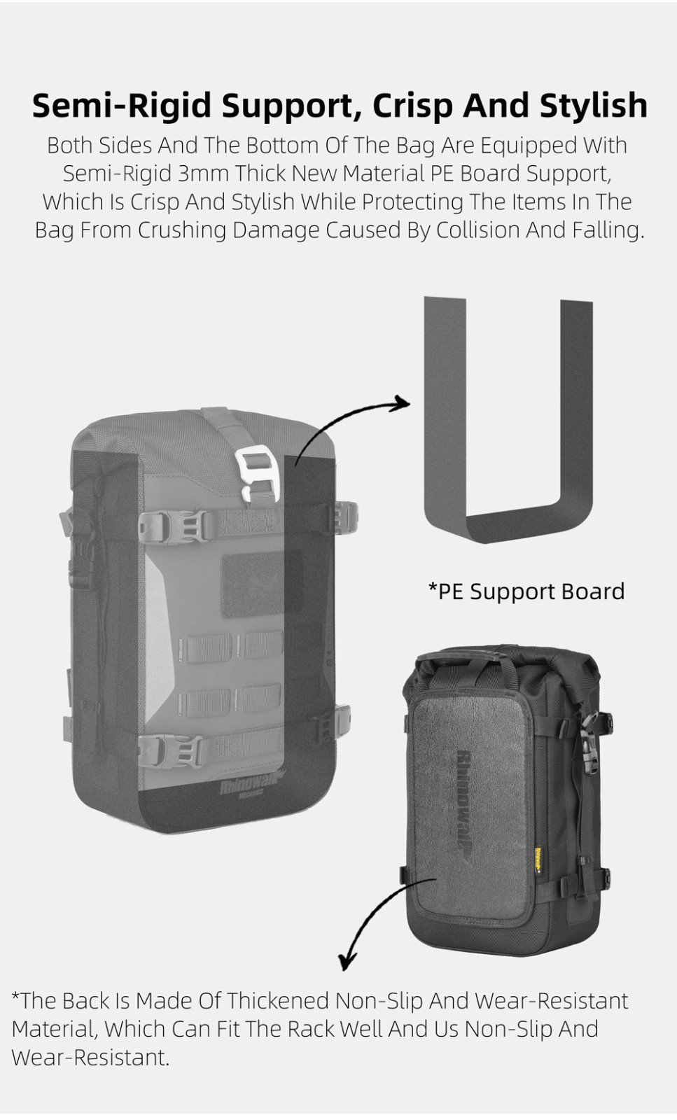 Rhinowalk Motorcycle Crash Bar Bag Waterproof 6L PESupport Board Luggage Storage