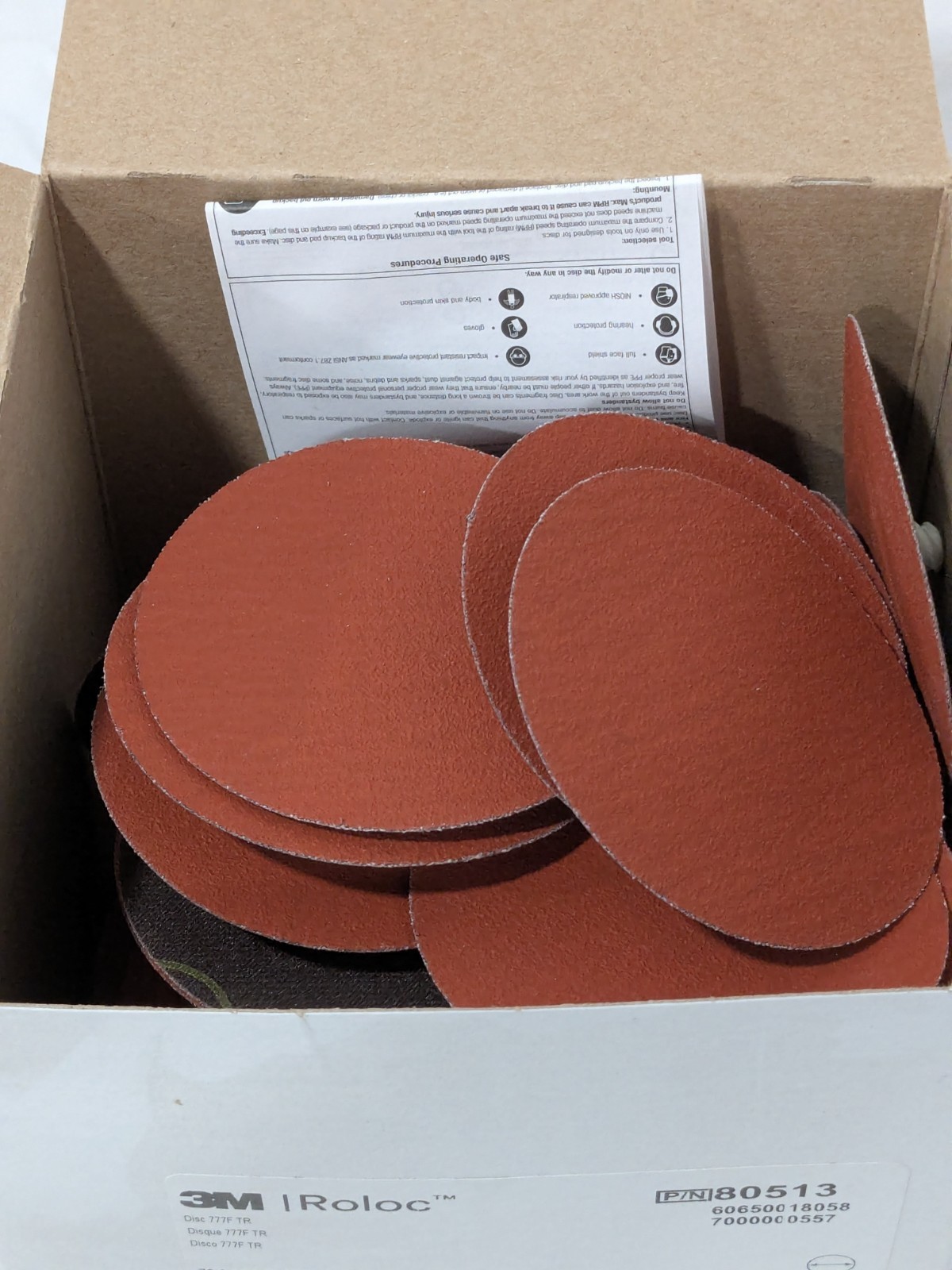 3M Quick-Change Disc: Roloc TR, 3" Dia, 120 Grit Box of 50 7000000557
