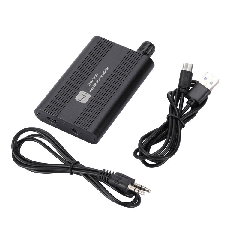 Portable HiFi Headphone Amplifier Amp 3.5mm Headset Amplifier Two-Stage GAIN