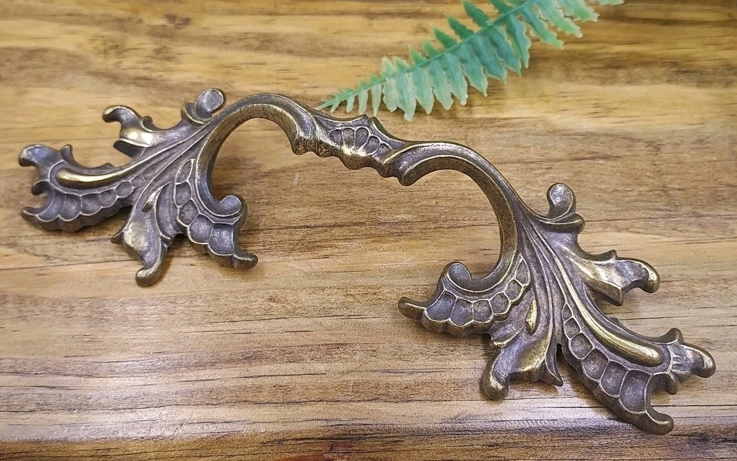 Set of 6 Vintage KEELER Brass French Provincial Drawer Pulls 3.5" Center Holes