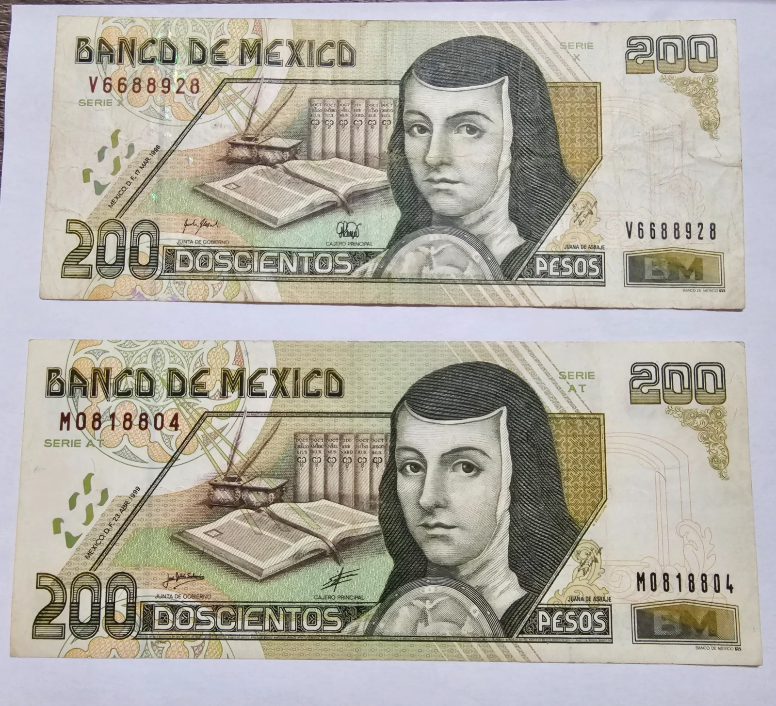 LOT OF 11 MIX BANKNOTE MEXICO 1998,1999,2018,2019,2021,2022.