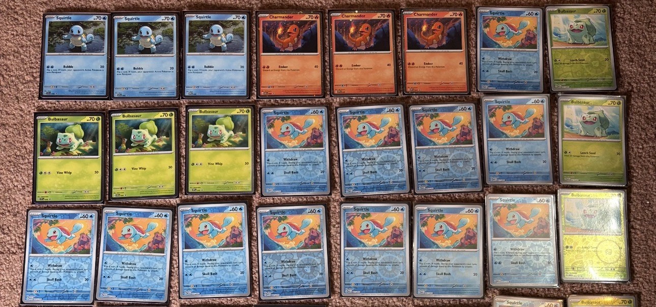 Pokemon Reverse Holo Lot 151 Squirtle Charmander Bulbasaur Etc Card Lot Of 47 NM