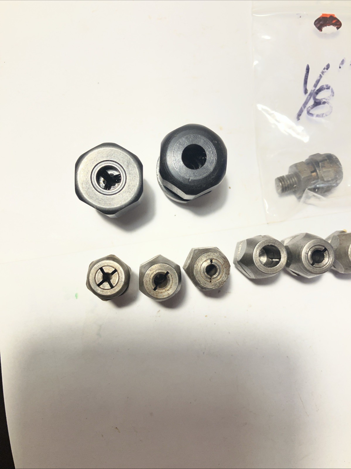 Vintage Aircraft Aviation Tool Threaded Angle Drill Bit Reamer Collets Holder