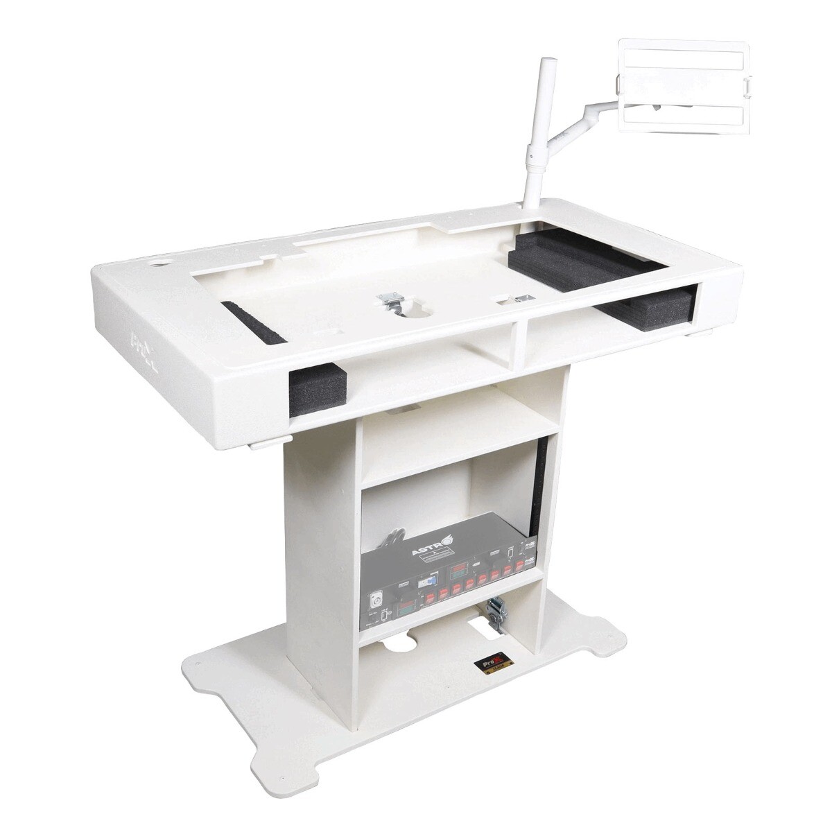 ProX XZF-DJXLCTWCASE DJ Control Tower Frontboard in White w Flight Cases idjnow