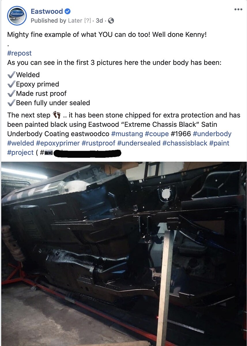 Eastwood Extreme Chassis Black Satin Aerosol 14 OZ Improves Corrosion Resistant