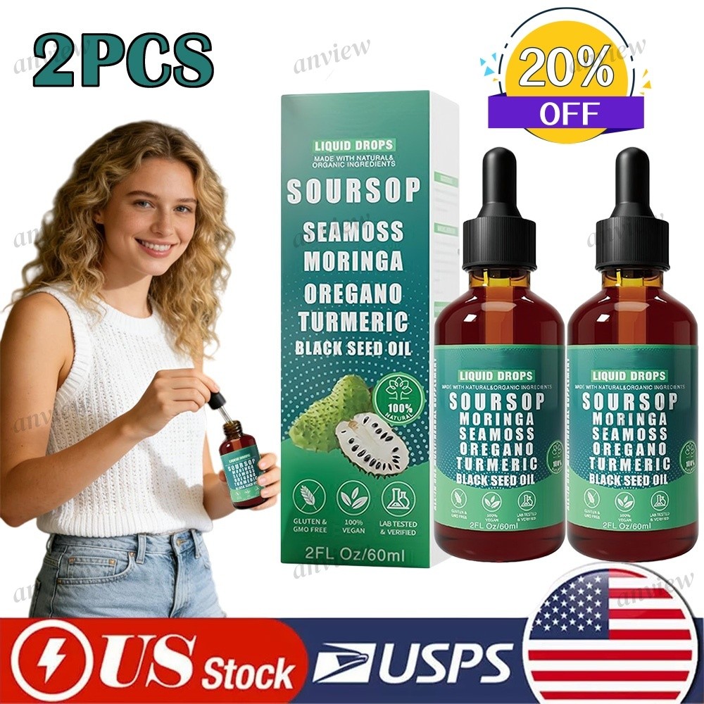 2PCS Vyxion Soursop Bitters Liquid Drops - Immunity, Liver, Gut & Antioxidant