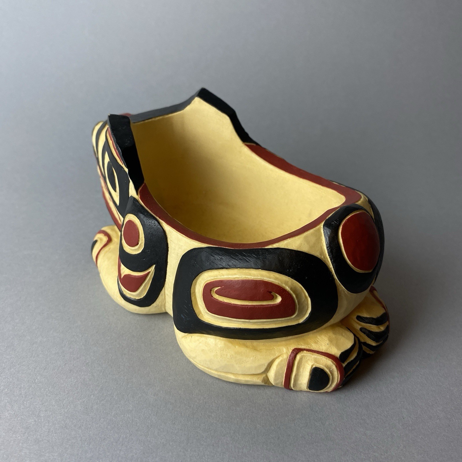 Potlatch Bowl Bear BOMA Hand Painted Art Northwest Coast First Nations Canada