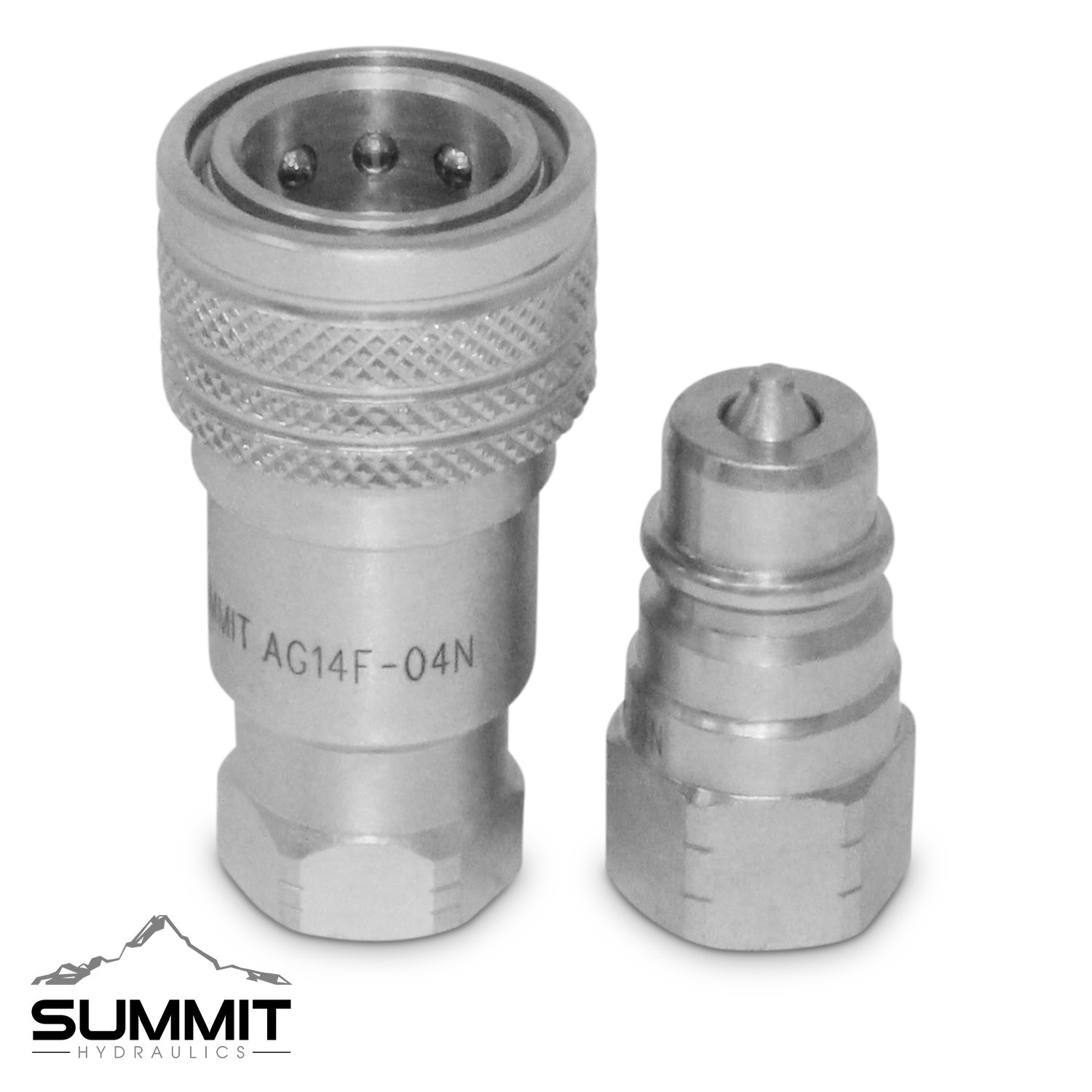 1/4” NPT ISO 5675 Ag Hydraulic Quick Connect Pioneer Style Coupler Set