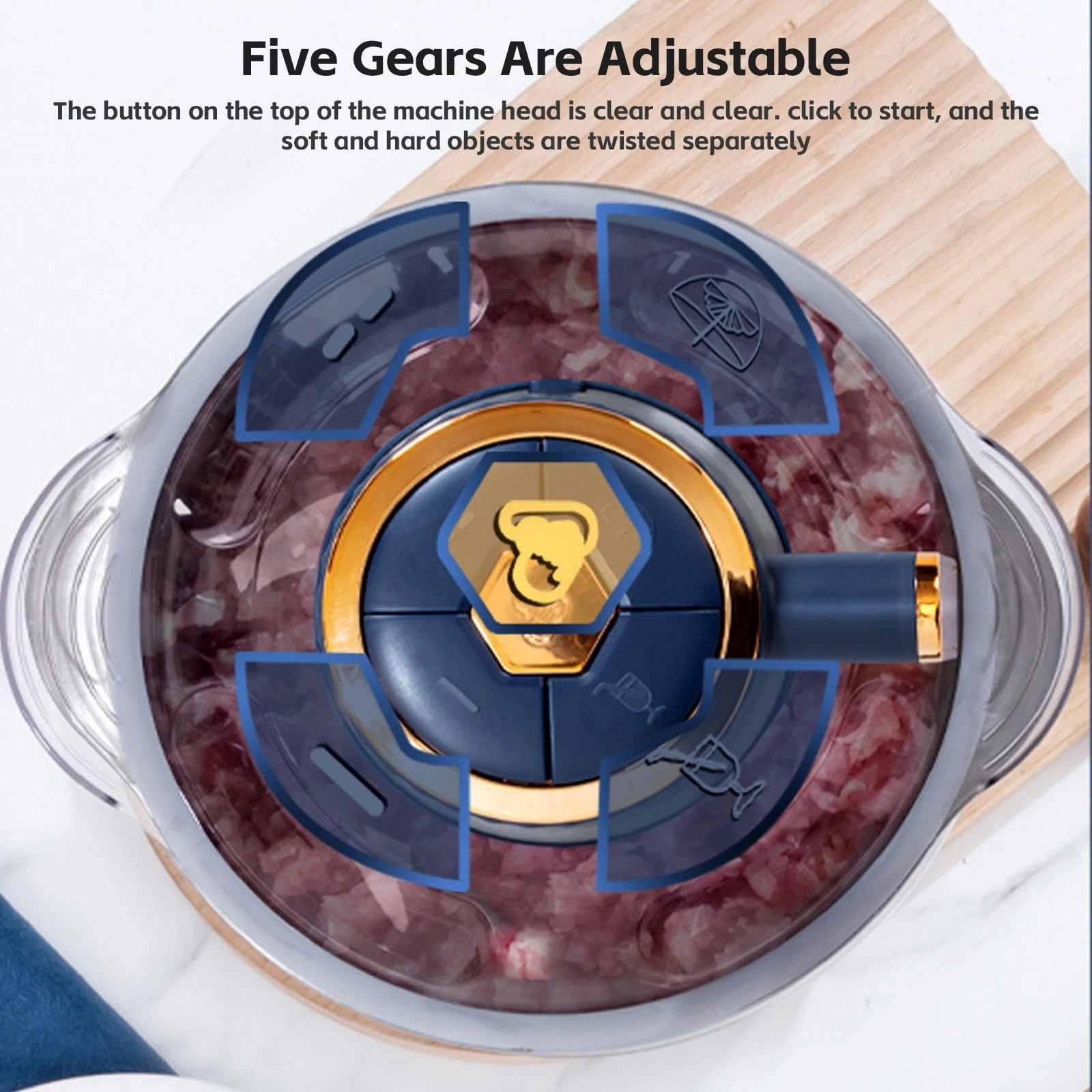 500W Electric Food Chopper Electric Stainless Steel Processor Meat Grinder Mixer