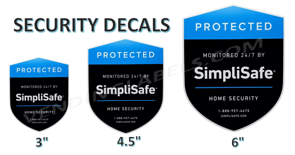 SIMPLISAFE Home Security Decal Sticker  Camera Door Window Decal