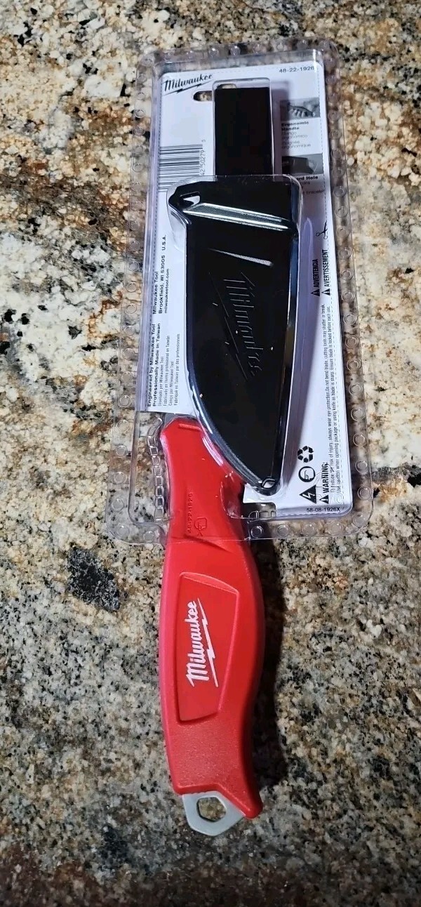 Milwaukee 4" Tradesman Fixed Blade Knife With Sheath 48-22-1926 NEW
