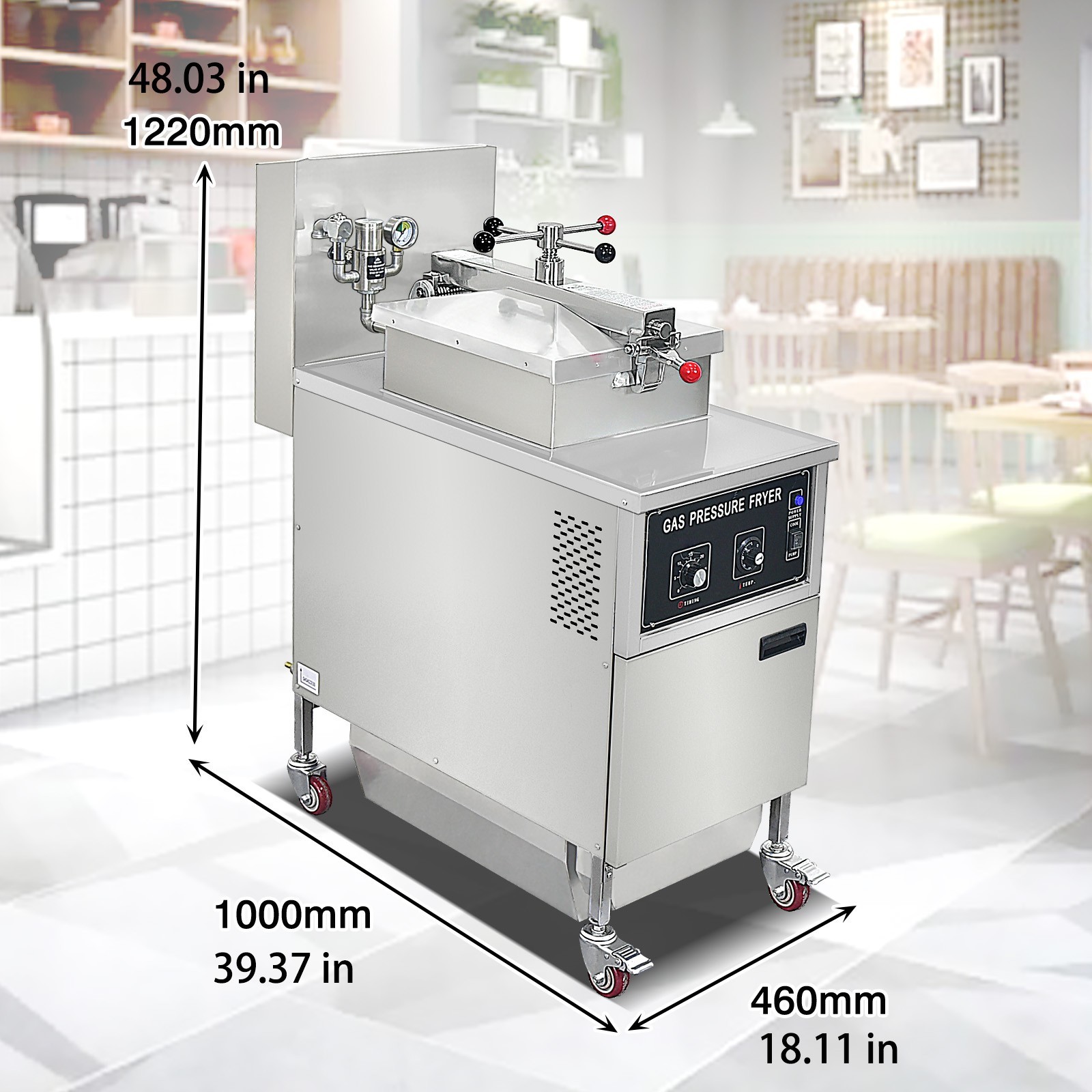 Kolice Commercial 25L Pressure Fryer Natrual Gas Deep Fryer with Oil Filtration