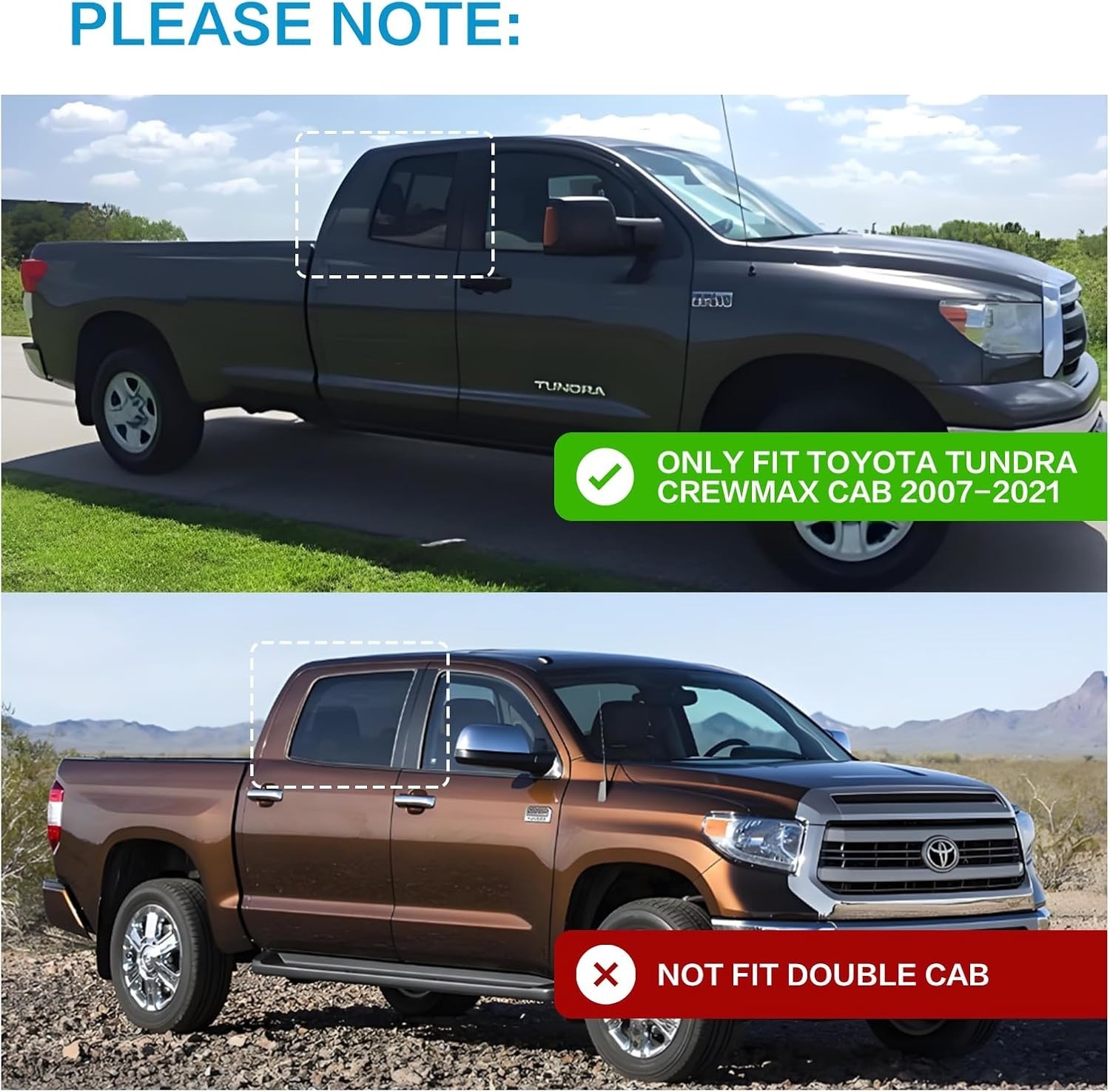 Kit burletes molduras techo laterales para Toyota Tundra Crew Cab 2007-2021