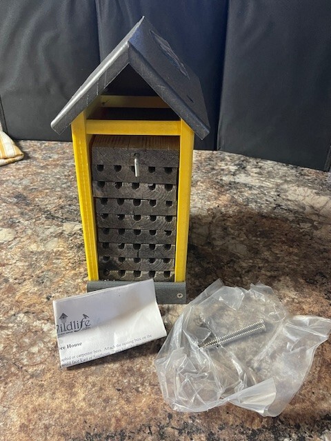 JC’s Wildlife MASON BEE House Yellow Composite Board Poly Lumber & Pine Rot-Free