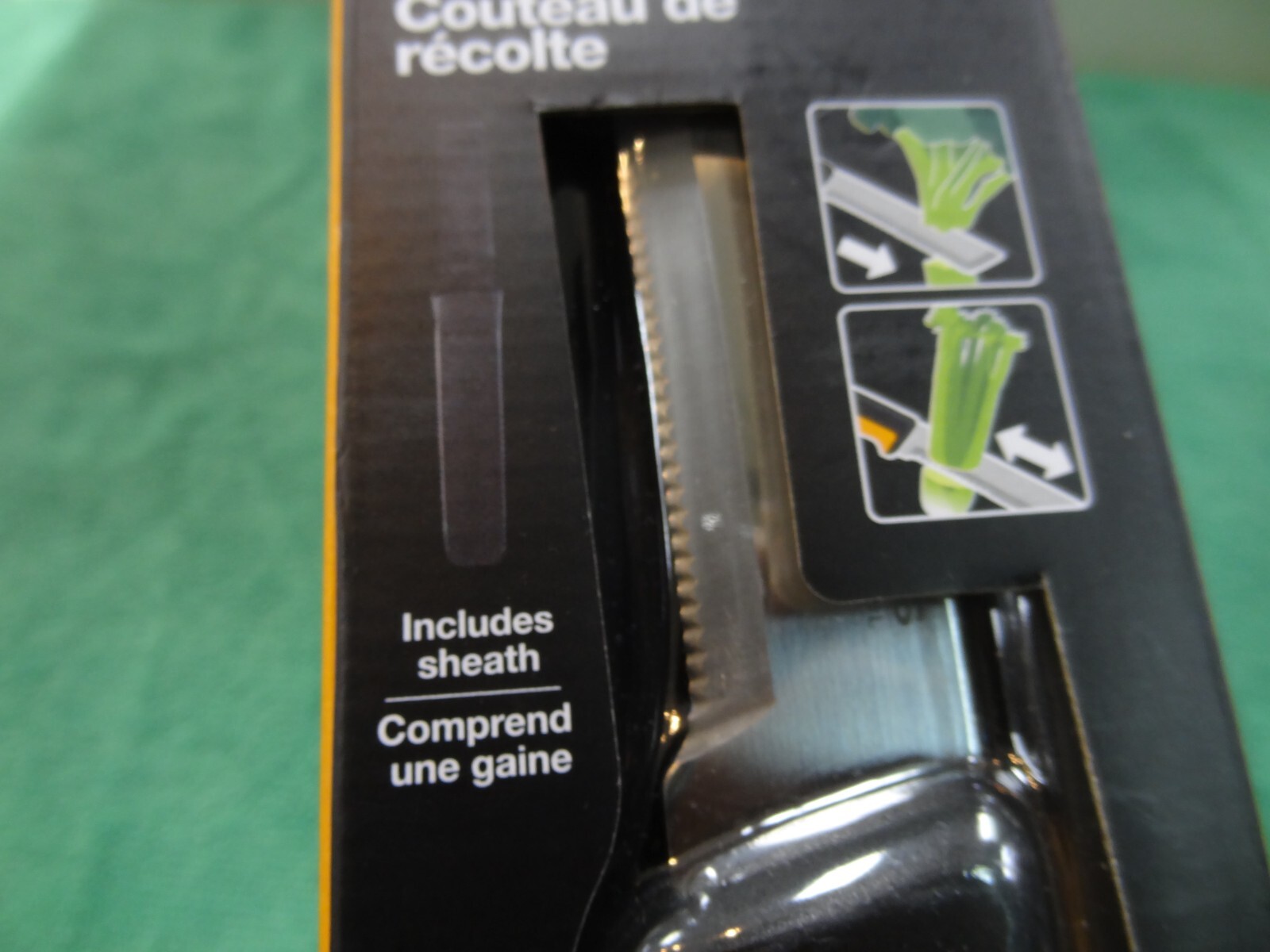 NEW Fiskars Orange/Black Food Gardening Harvesting Knife, Includes Sheath 340150