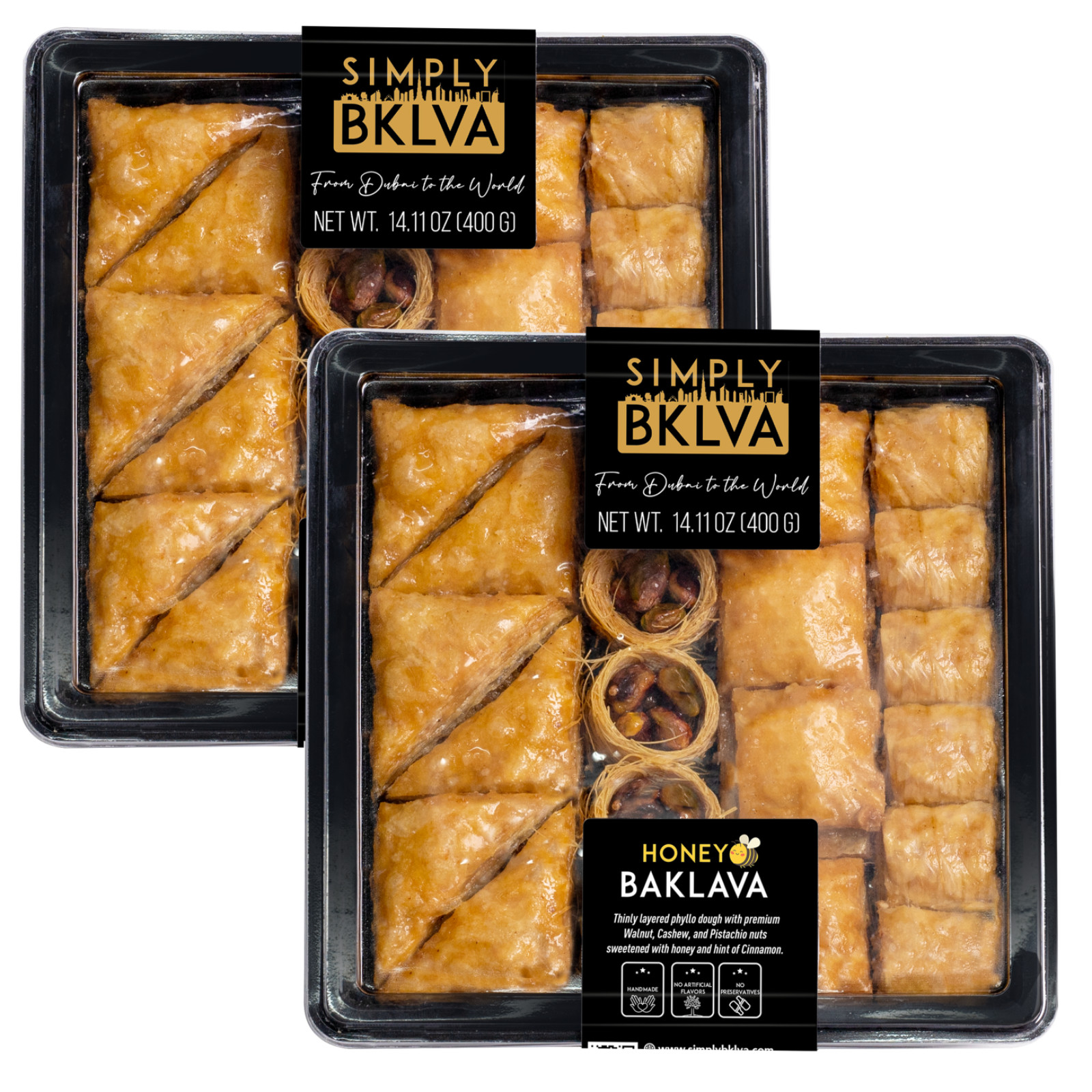 Simply Baklava Mediterranean Sweets With Honey (21 Pieces / 400g) 2 Pack