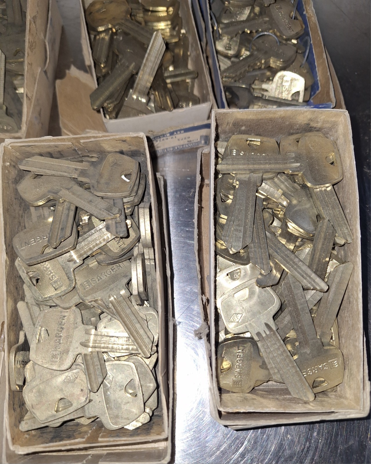 Large Lot of Key Blanks Sargent 8 Boxes Assorted Types 300 + N.O.S.