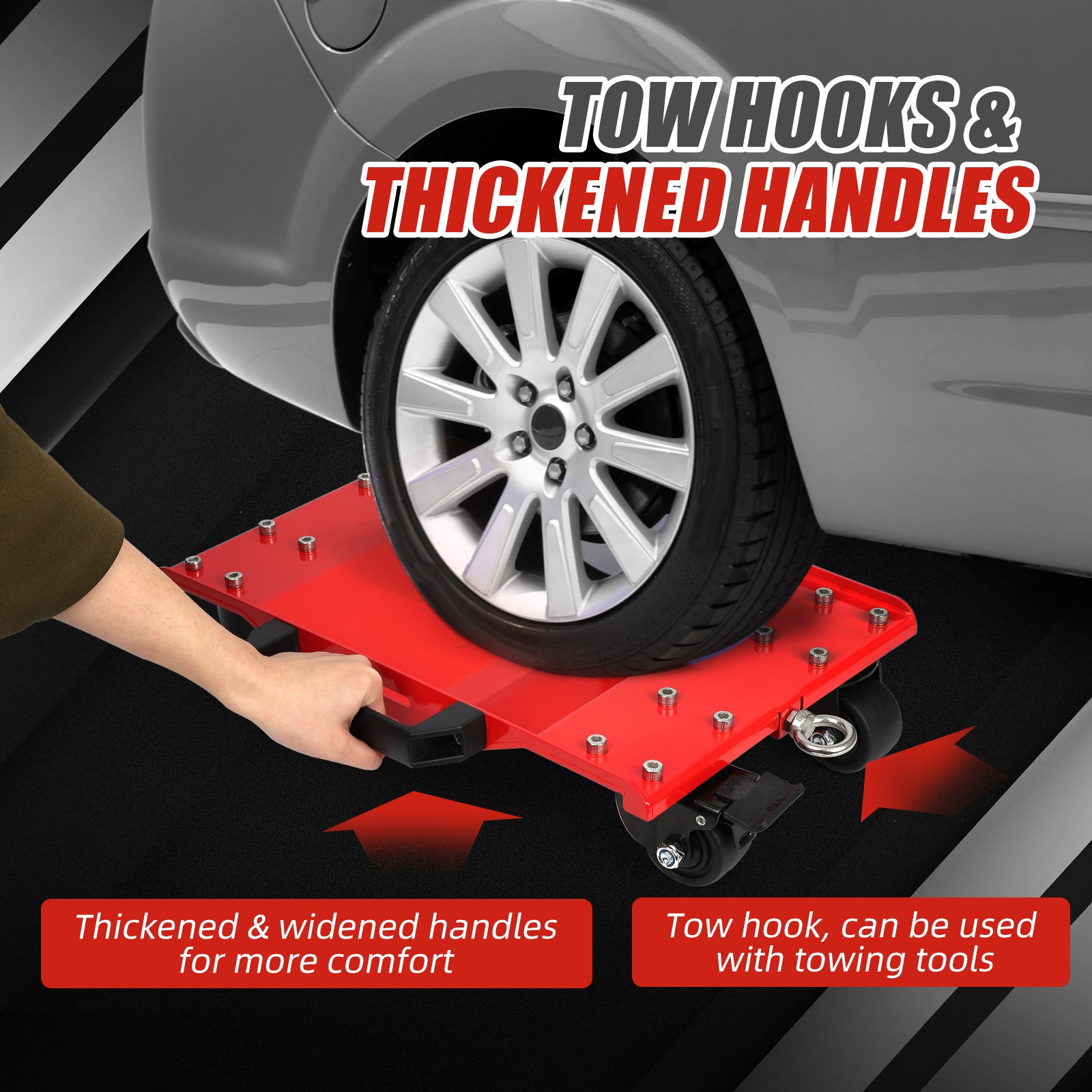 Heavy Duty Car Wheel Dolly Set 4 Pack 2000 Lbs Per Dolly Garage Vehicle Mover