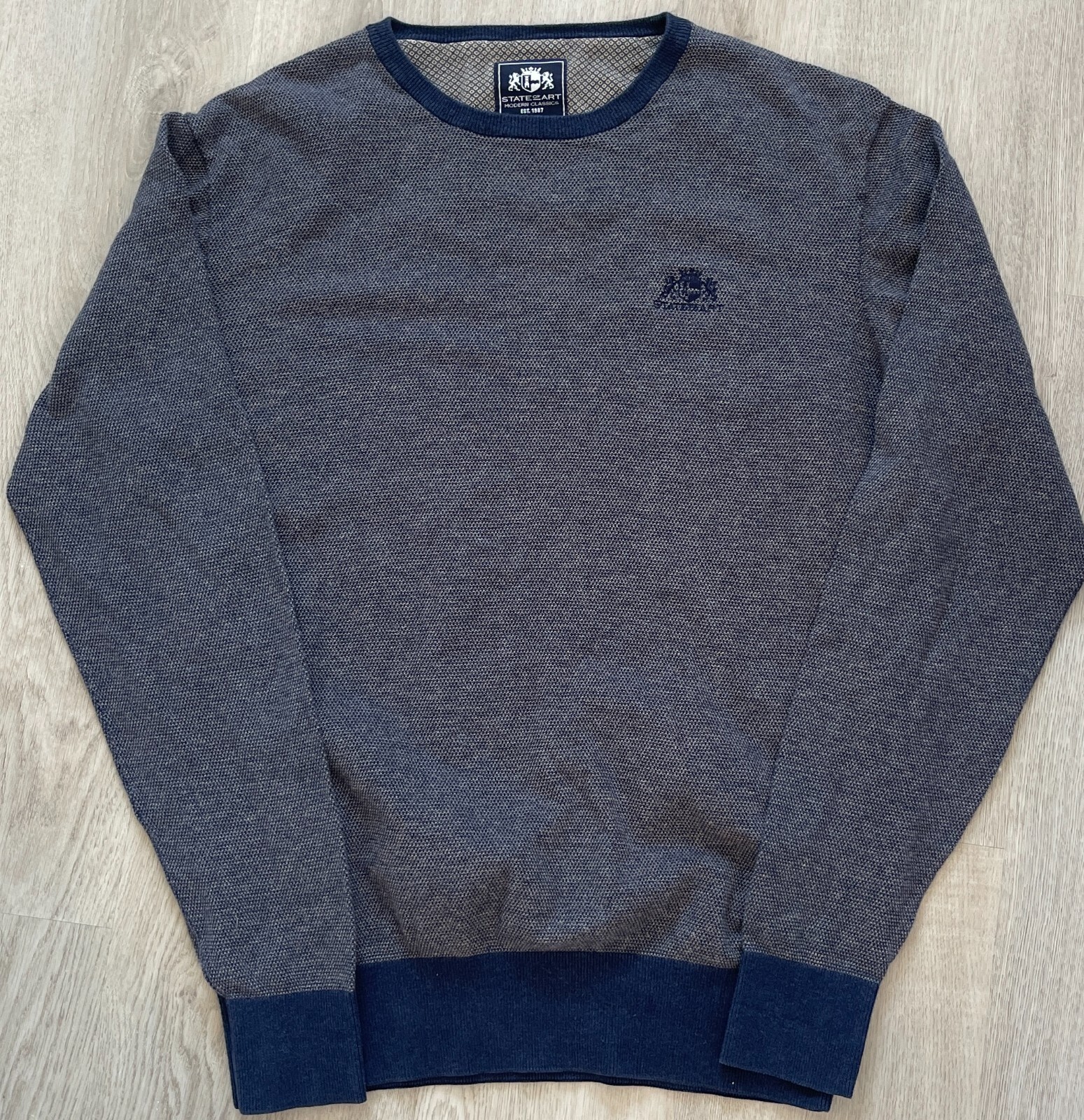 State of Art Modern Classics Men's XL  Pullover Sweater Blue 100% Cotton