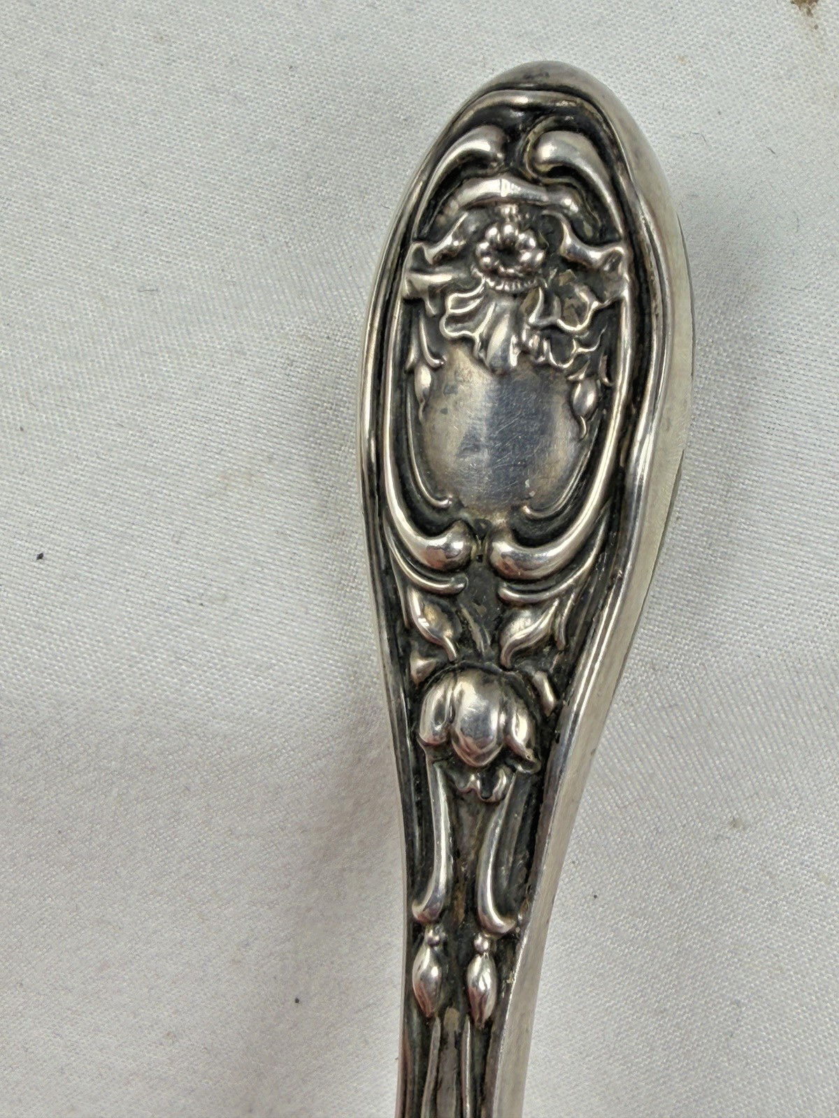 Sterling Silver Telephone Dialer Tobacco Pipe Tamper Baroque Art Nouveau No Mono