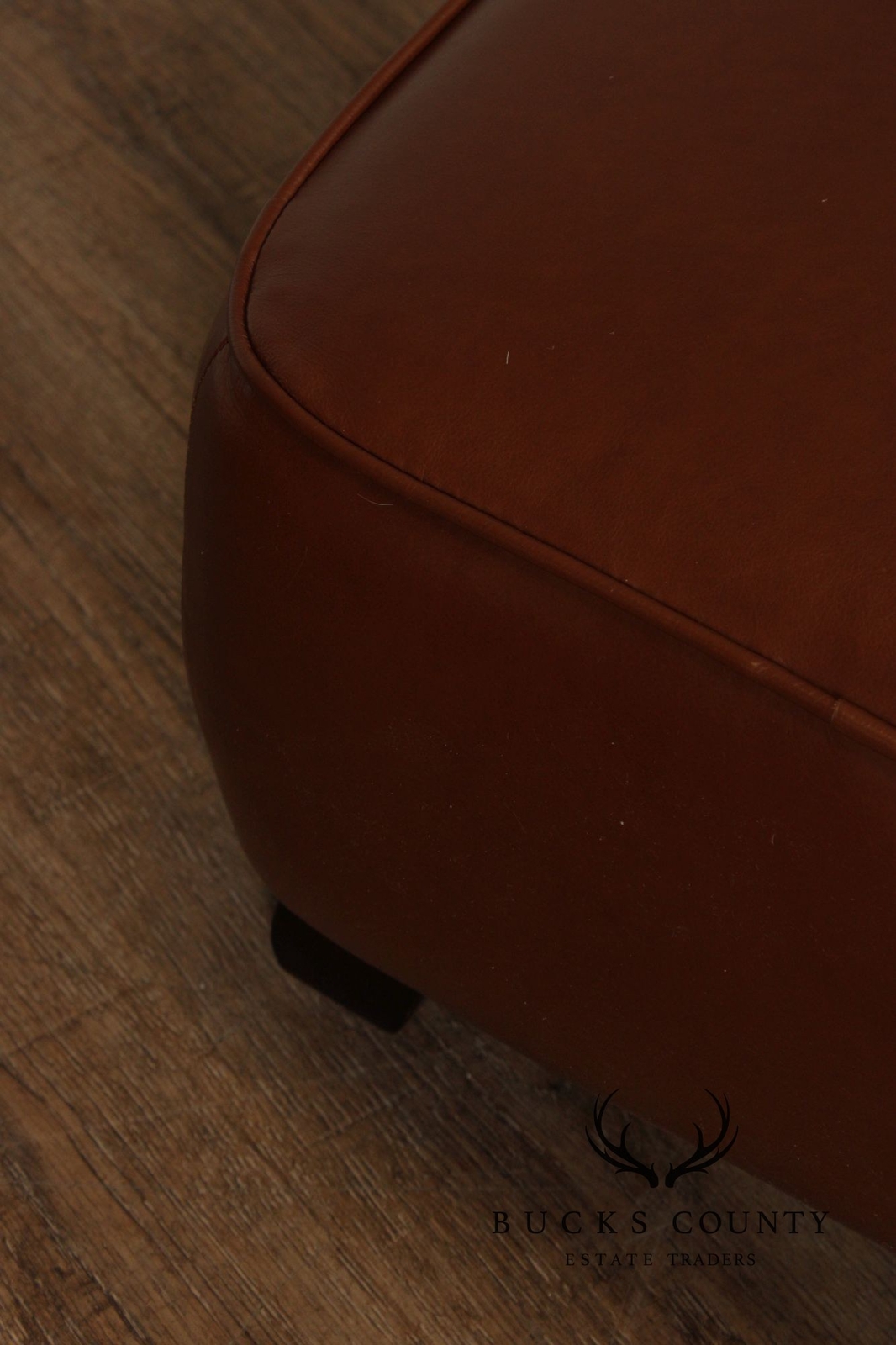 Precedent Traditional Pair of Leather Ottomans