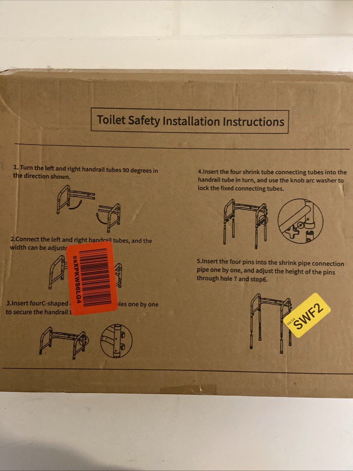 Lianjindun Toilet Safety Rails, Load Capacity 300Lbs w/ Handles For Elderly