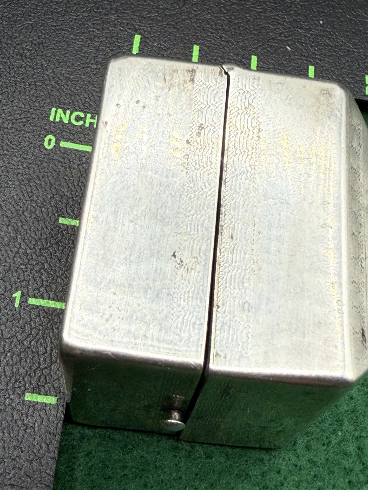 VINTAGE STERLING RING BOX HAS A MONOGRAM SCUFF RECESSED BOTTOM