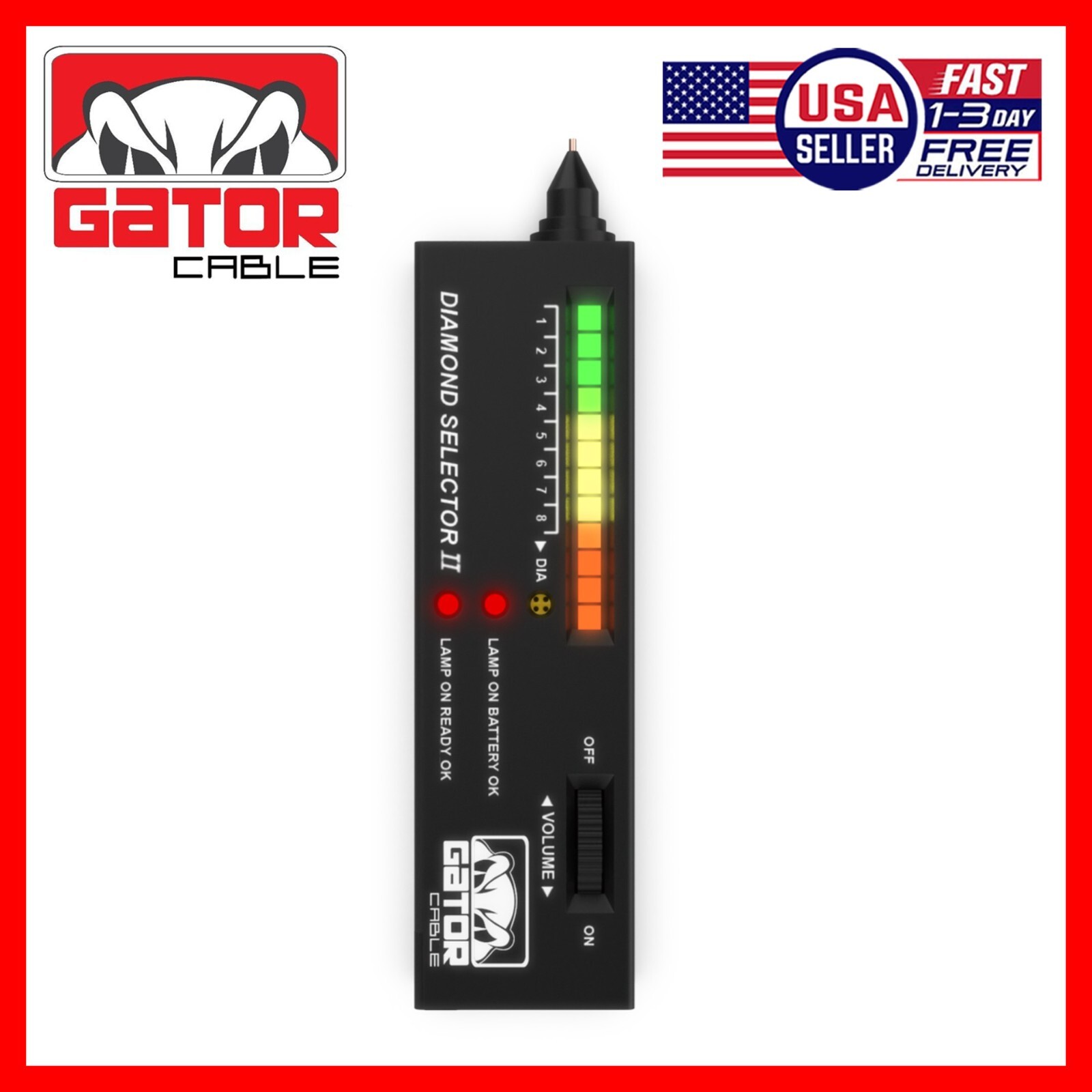 Diamond Gemstone Tester Selector Illuminated Jewelry Testing Tool Pen Portable