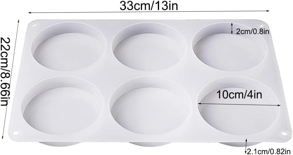 Resin Large Coaster Molds 6-Cavity Deep Round Silicone Molds for Resin...