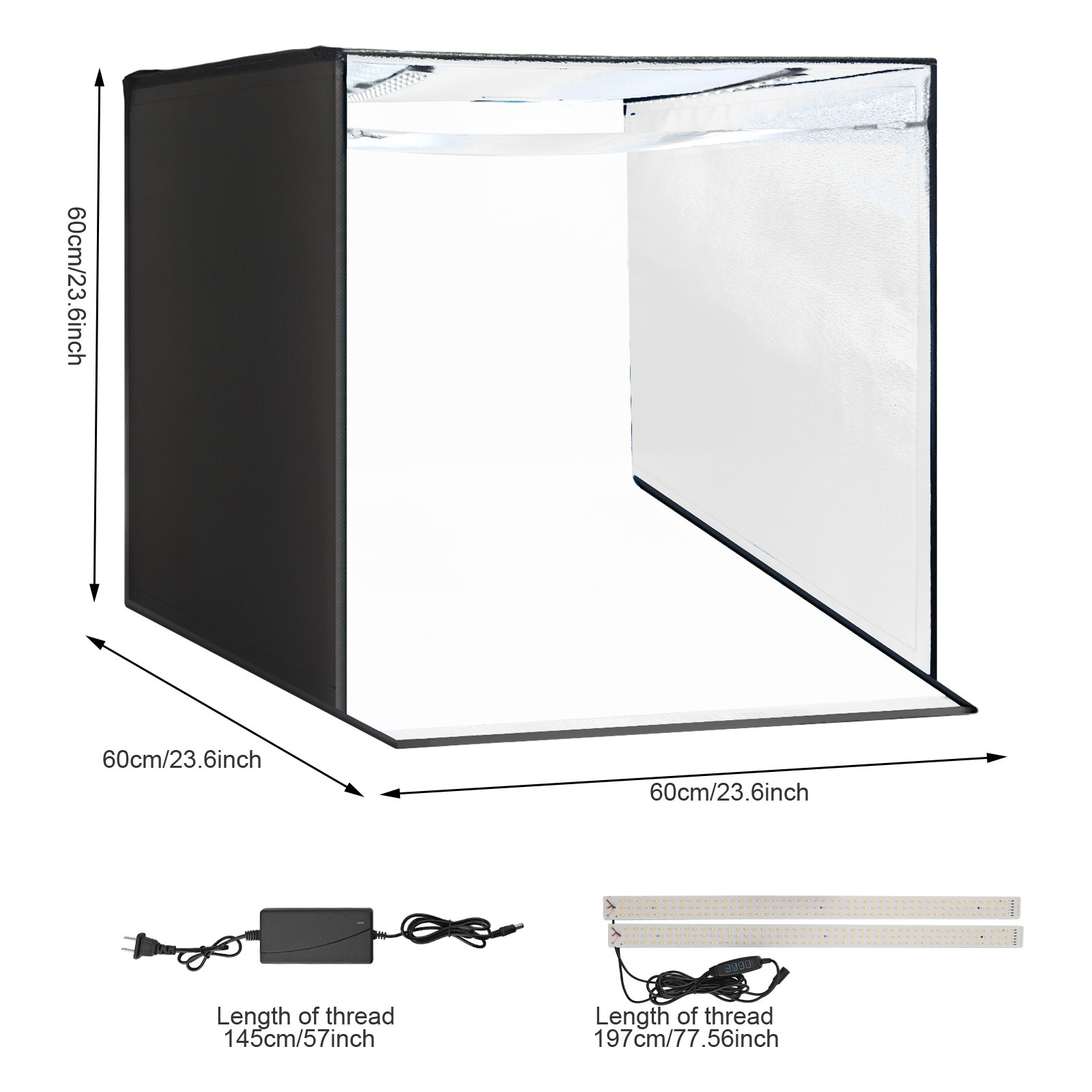 24"x24" Foldable LED Photo Light Box Tent Large Portable Cube Studio Photography