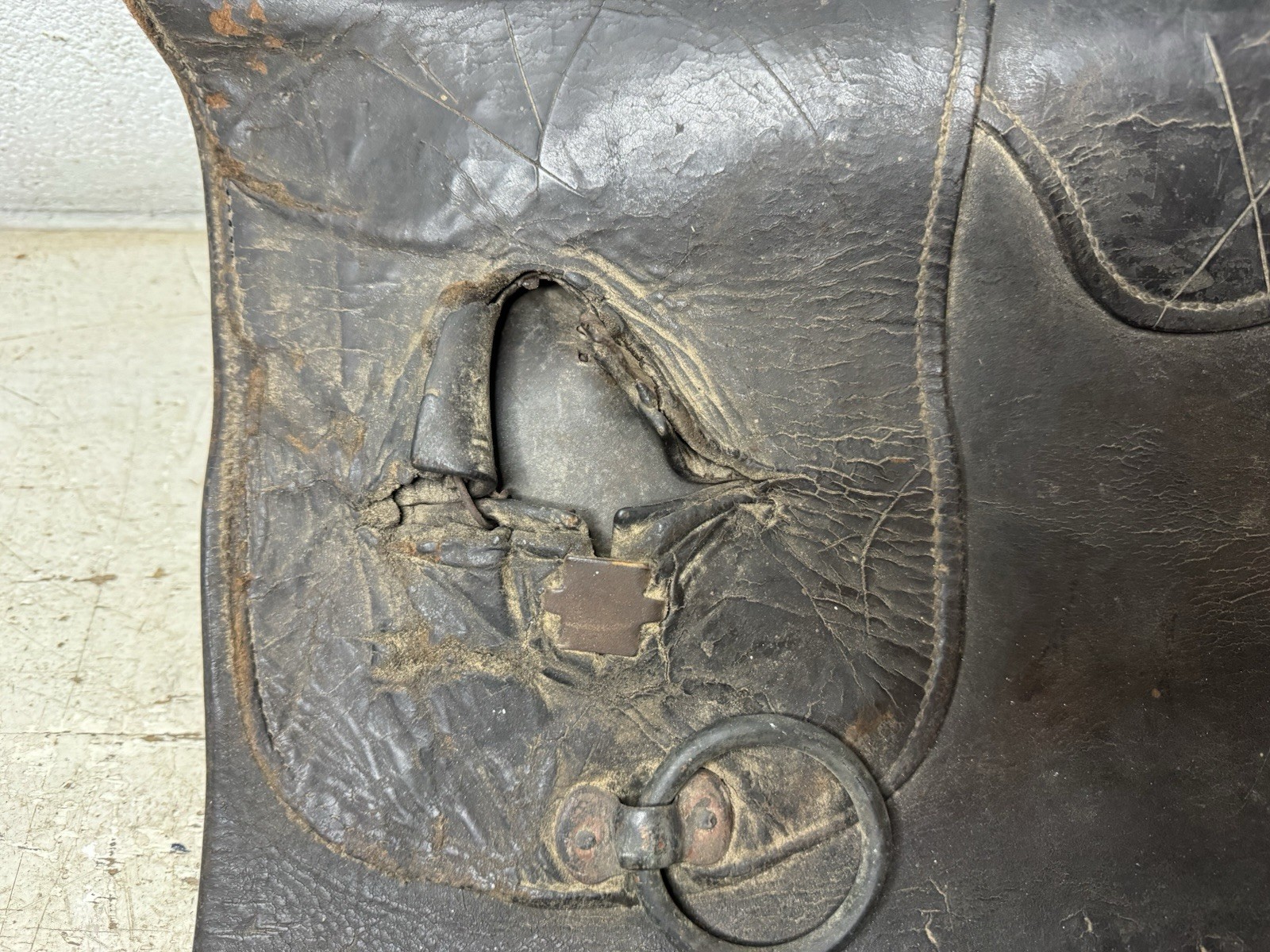 Antique Horse Leather Hames Cover Draft Horse Harness Pad Advertising