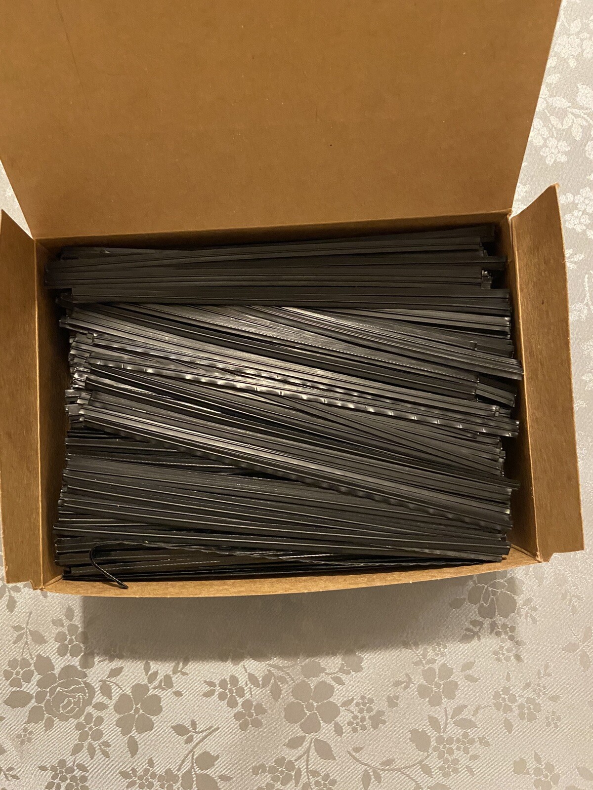 6" Plastic Twist Ties (6-inch) Genuine ULINE Pre-Cut Nose Wire for Mask - BLACK