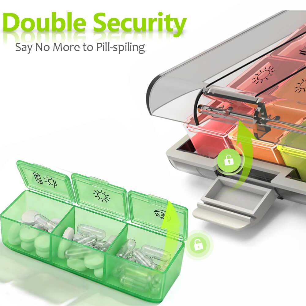 Monthly Pill Organizer Pill Case Pill Box One Week 3 Times a Day Moisture-Proof