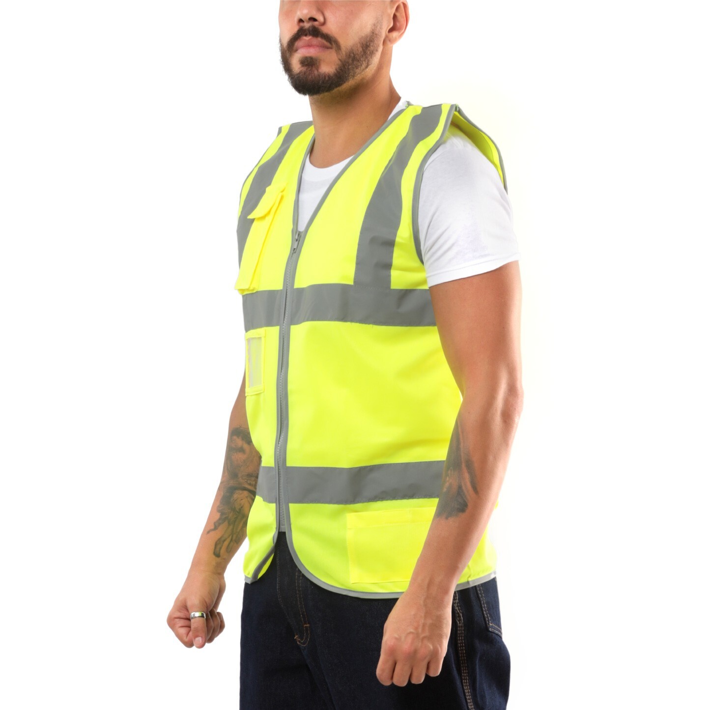 Pack of 4 Custom Hi-Vis Safety Vests – Full-Color Personalized Print
