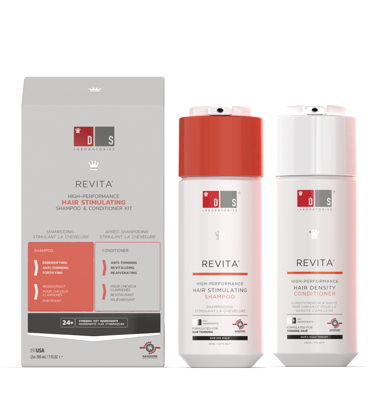DS LABS Revita High-Performance Hair Stimulating Shampoo and Conditioner 205ml