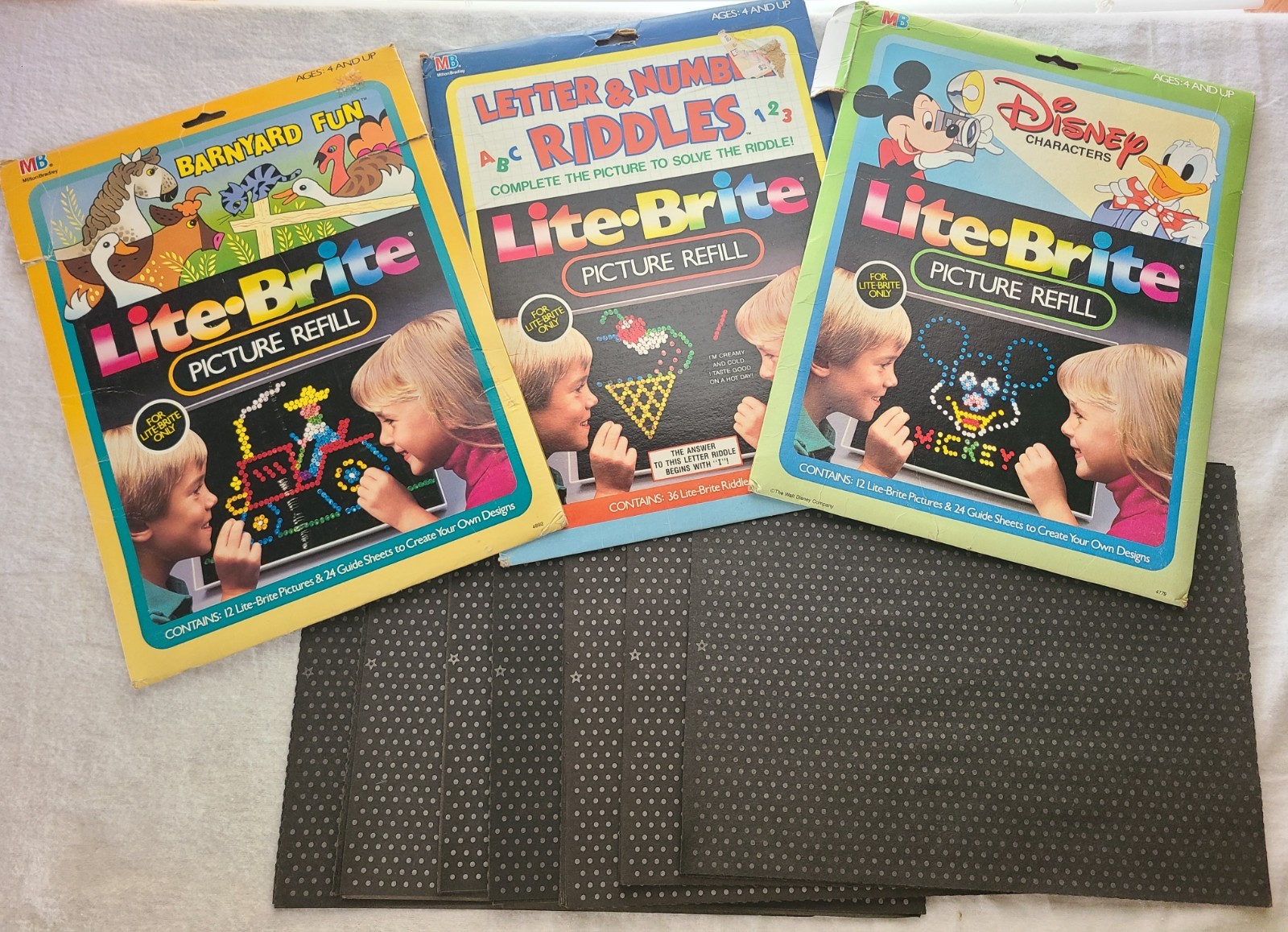 Lite Brite UNUSED BLANK Refill Pages Sheets Vintage LOT OF 9x12"