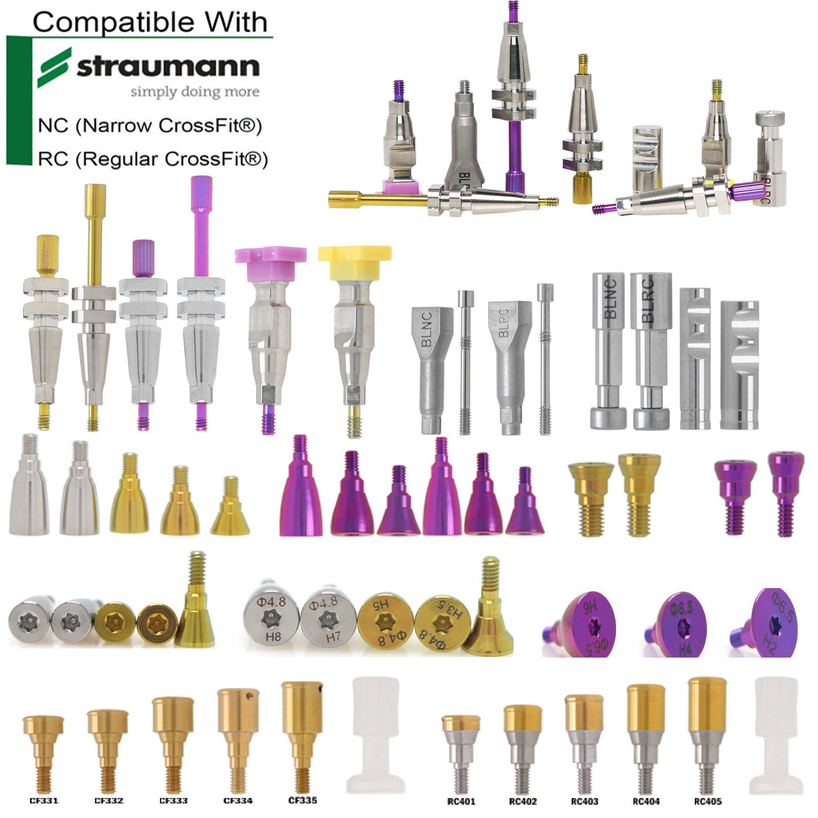 Dental NC/RC Healing/Locator Abutments Impression Lab Analog Fits ITI Straumann