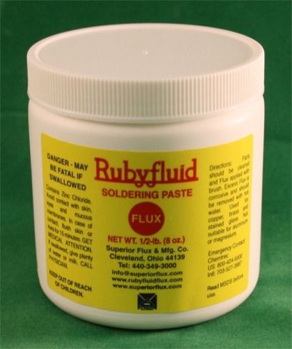 8 oz. Ruby Rubyfluid Soldering PASTE Flux for Stained Glass